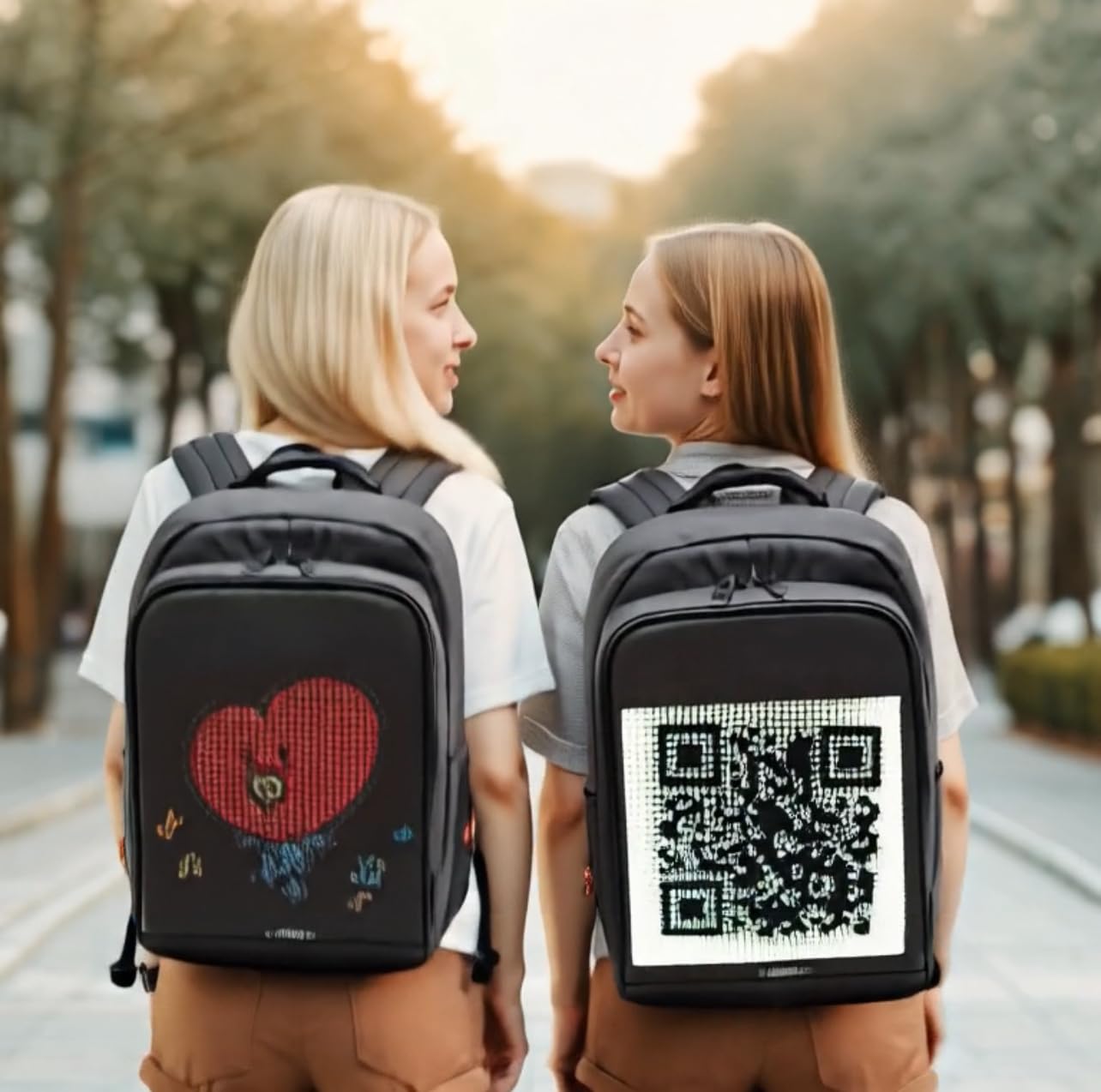 Programmable LED Backpack with Digital Screen - Waterproof Motorcycle & Travel Laptop Backpack for Men & Women - USB Charging Port, Large Capacity - Perfect for Commuting, Cycling, Rave Parties & Night Running
