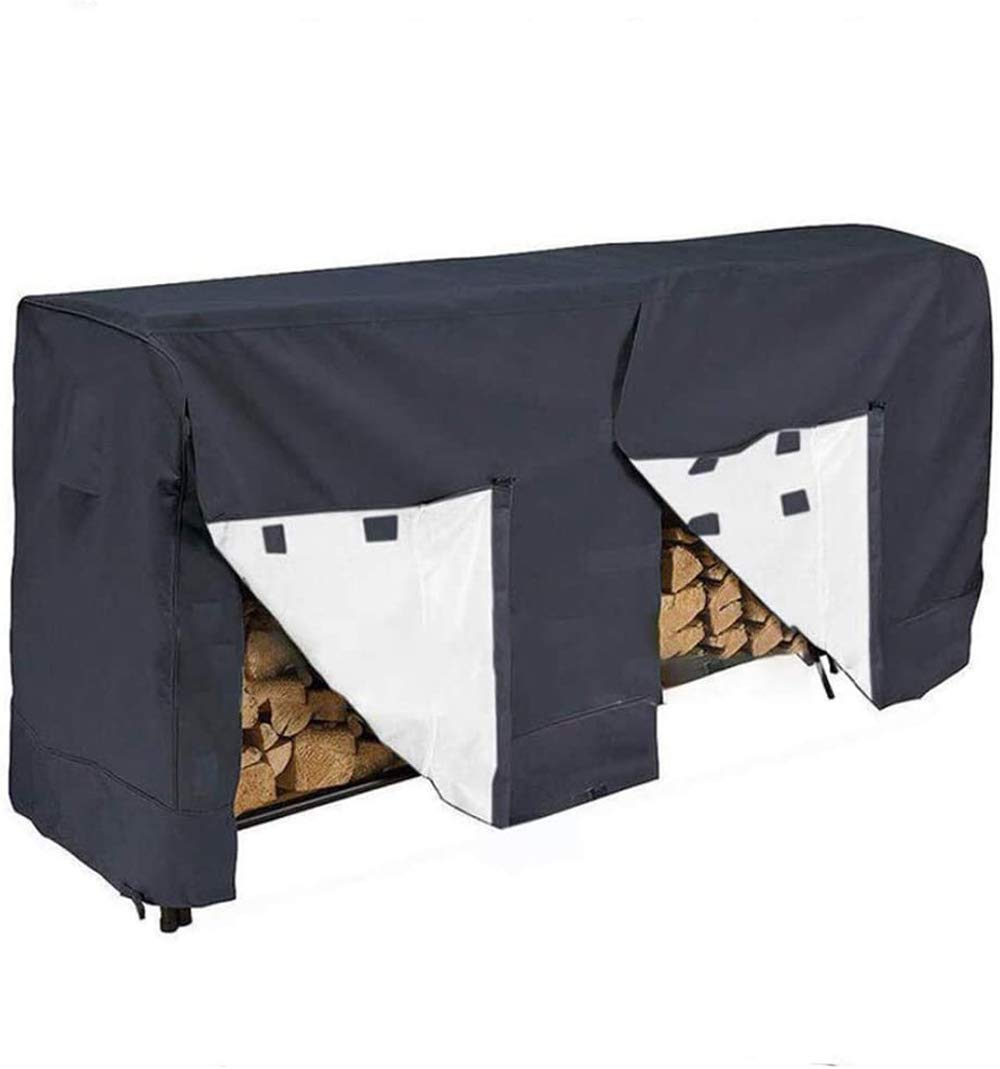 8FT Heavy Duty Waterproof Firewood Cover - Outdoor Log Rack Cover for Patio, Backyard & Camping (97x26x43 Inches) - Weather Resistant Wood Storage Protector for All Seasons