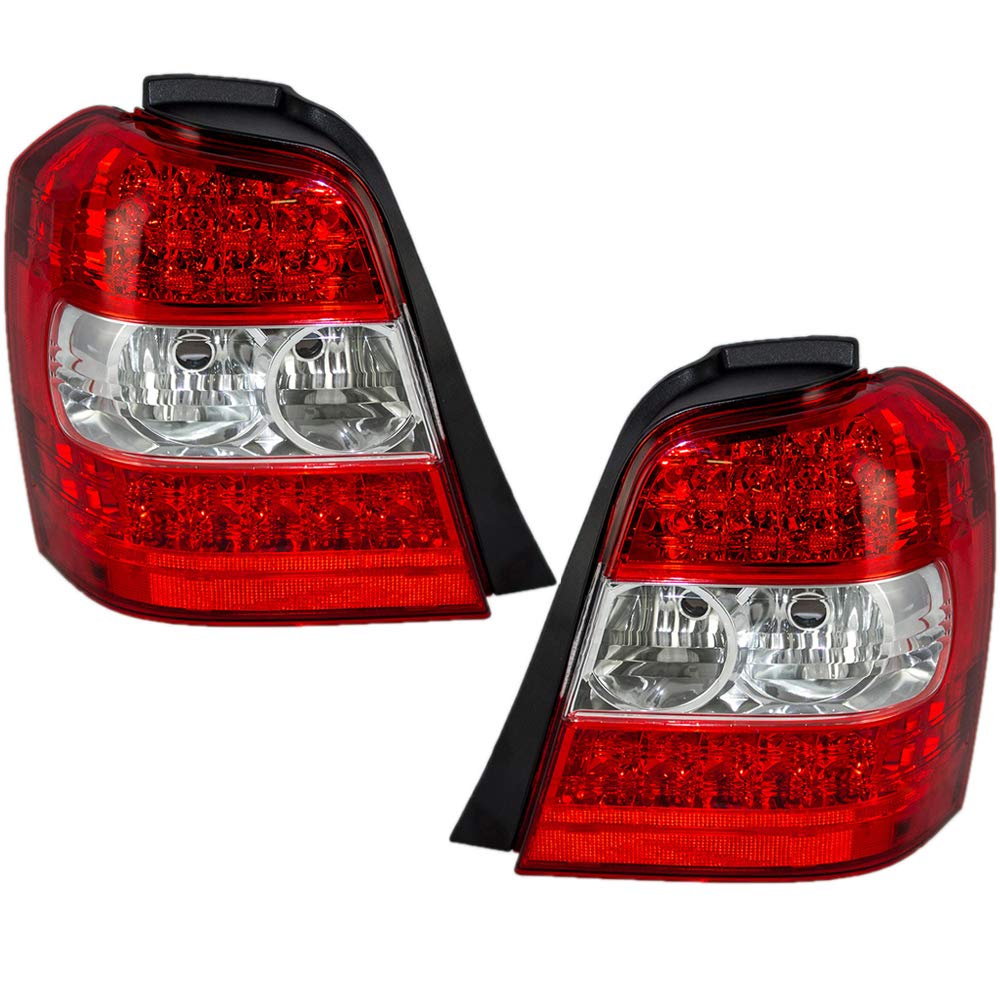 OE Style Replacement Rear Brake Tail Lights Assemblies for 2006-2007 Toyota Highlander & Highlander Hybrid - Left Driver & Right Passenger Pair - Perfect for Night Driving & Enhanced Safety