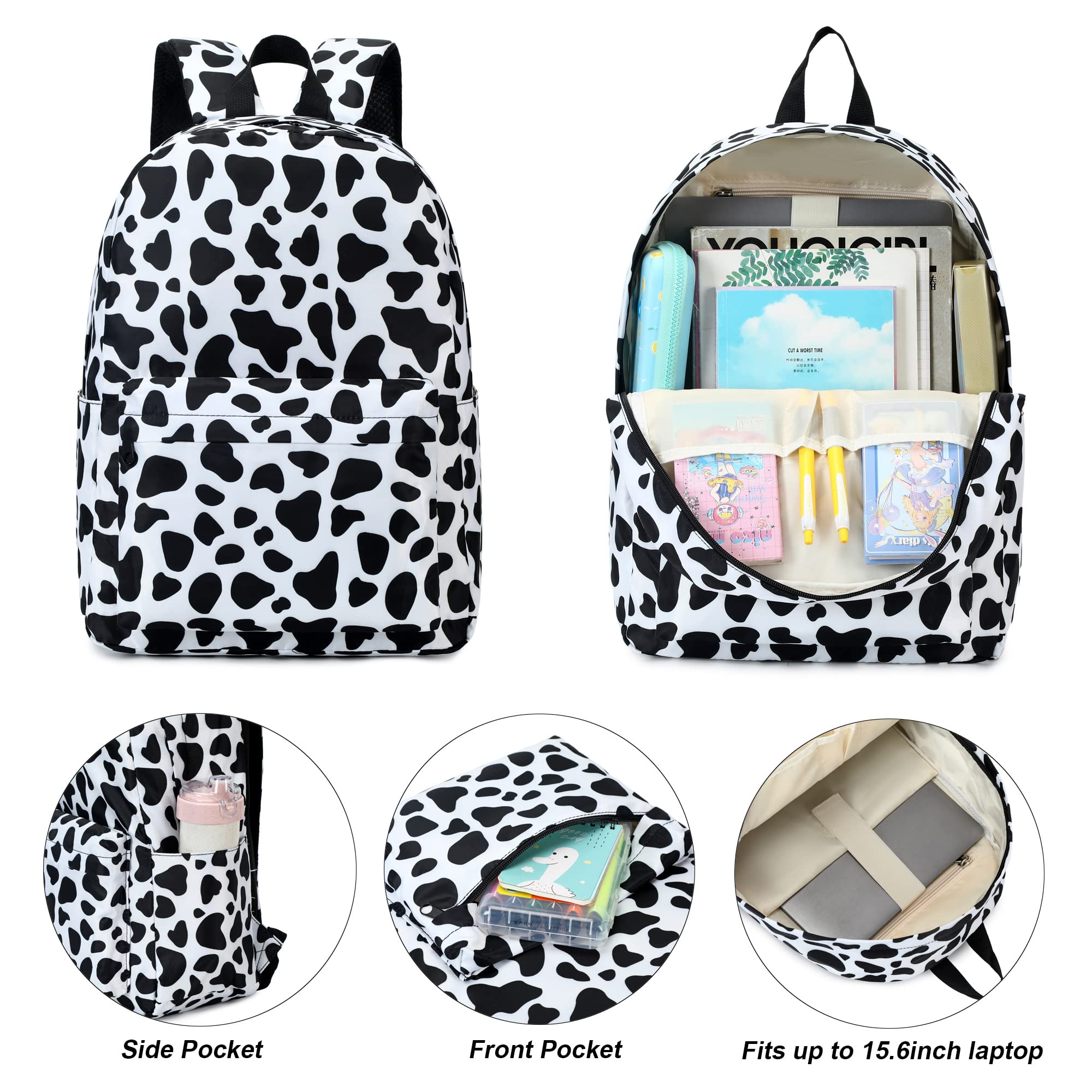 Girls School Backpack Set for Teens & Kids - Waterproof Bookbag with Lunch Box & Pencil Case - Perfect for School, Travel & Daily Use