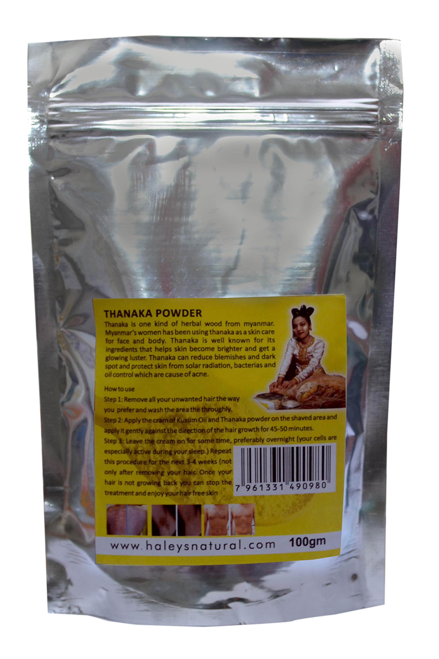 **Haley's Natural Thanaka Powder - 100g for Hair Removal, Anti-Acne, Anti-Aging, Whitening, Exfoliating & Sun Protection | Face Mask & Skincare for Daily Use**    *(Perfect for brightening skin, reducing blemishes, and protecting against sun damage – ideal for spa days, daily skincare routines, and natural beauty treatments.)*