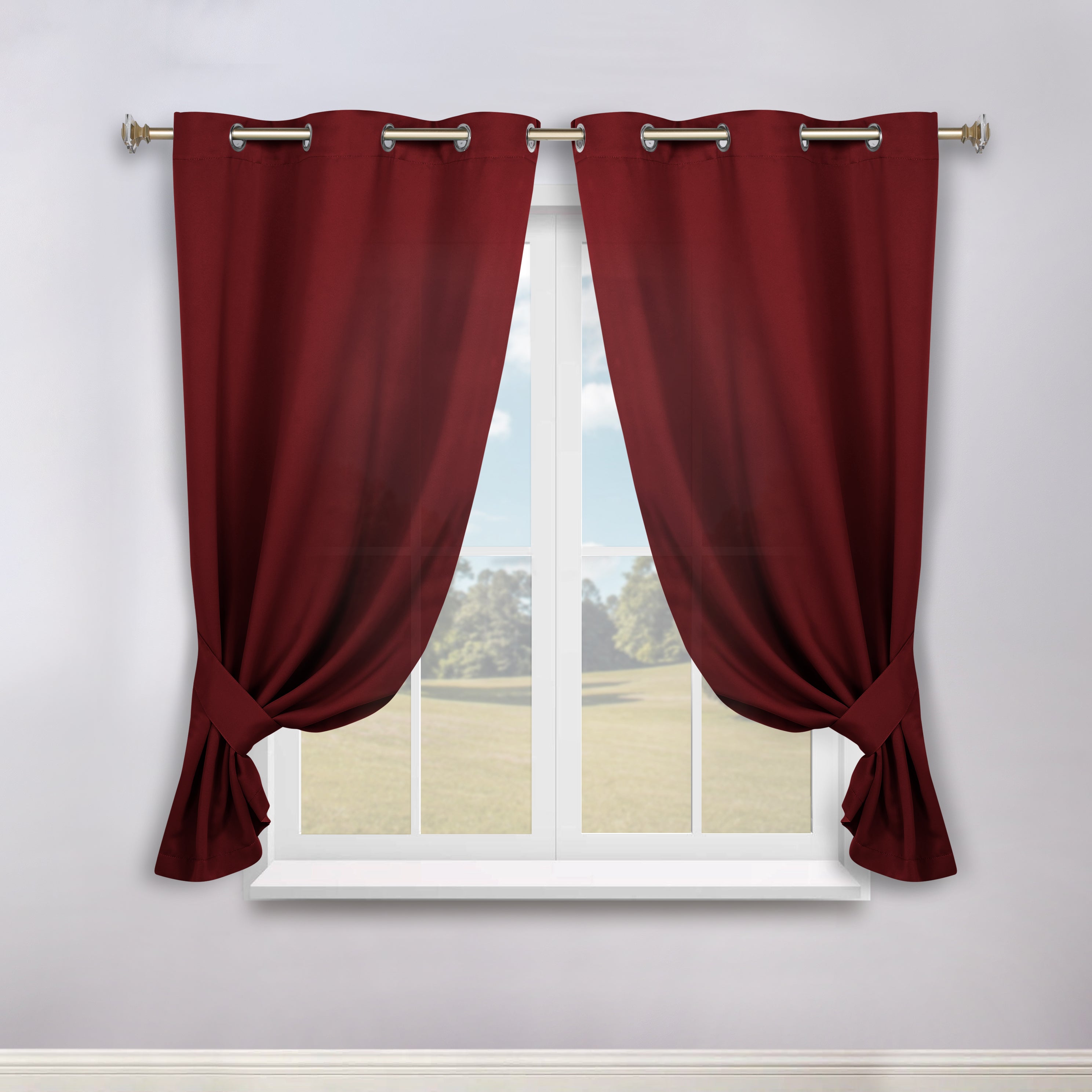 Premium Blackout Curtains Set of 2 - 100% Room Darkening, Machine Washable & Noise Reducing for Bedroom, Nursery & Home Theater