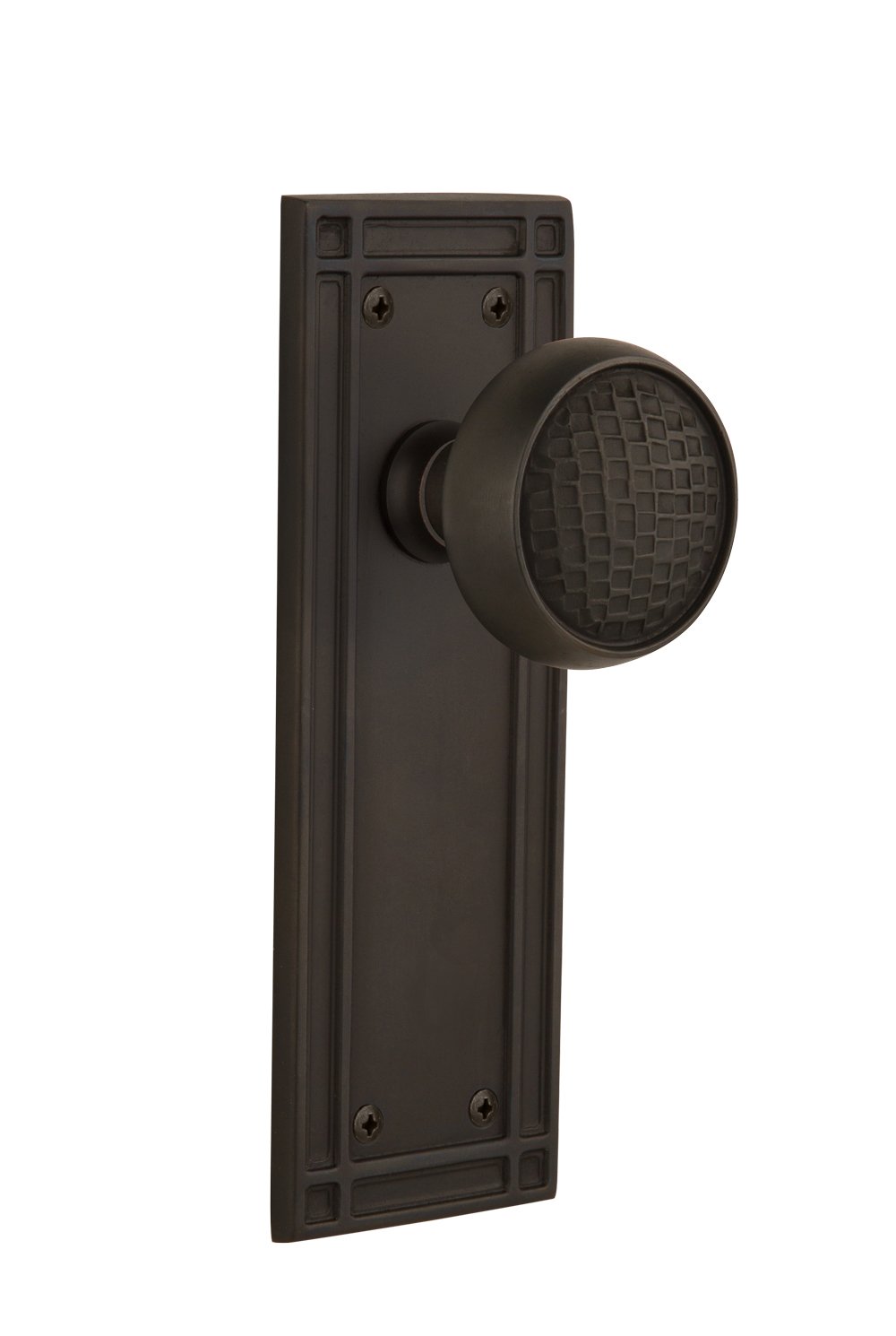 Vintage Mission Style Cabinet Plate with Craftsman Knob - 2.75 Inch Oil Rubbed Bronze Hardware for Kitchen, Bathroom & Home Decor