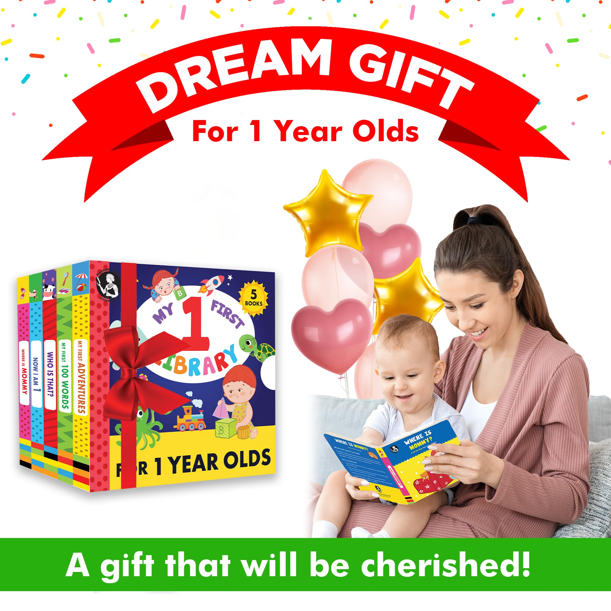 Madame Curie's Baby Board Books - Best Toys for 1 Year Old Boys & Girls | Perfect for Early Learning & Playtime