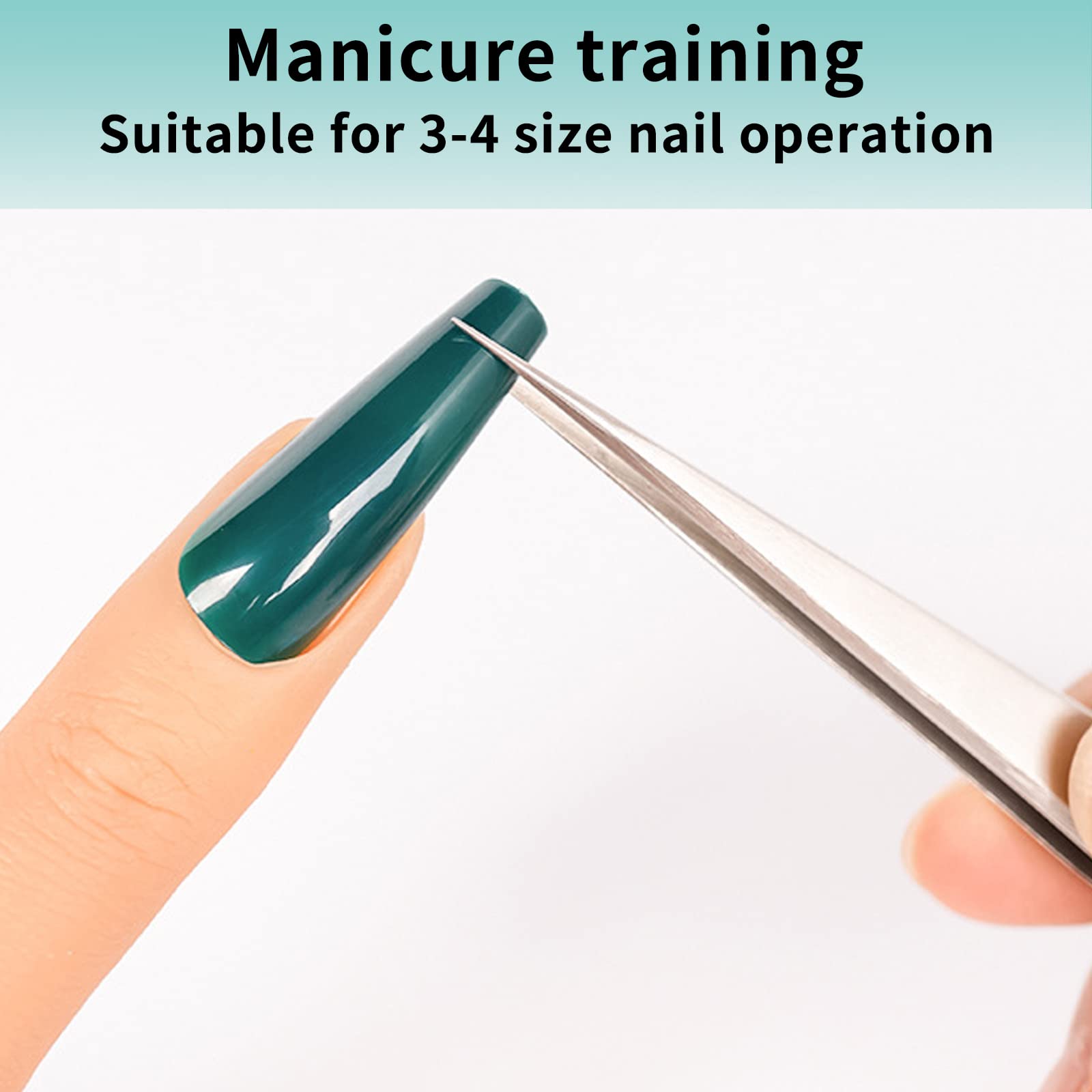 2Pcs Fake Nail Practice Fingers - Silicone Nail Training Tips for Beginners, Manicure & Nail Art Learning Tools - Perfect for DIY Nails at Home, Salon Practice, and Nail Technician Training