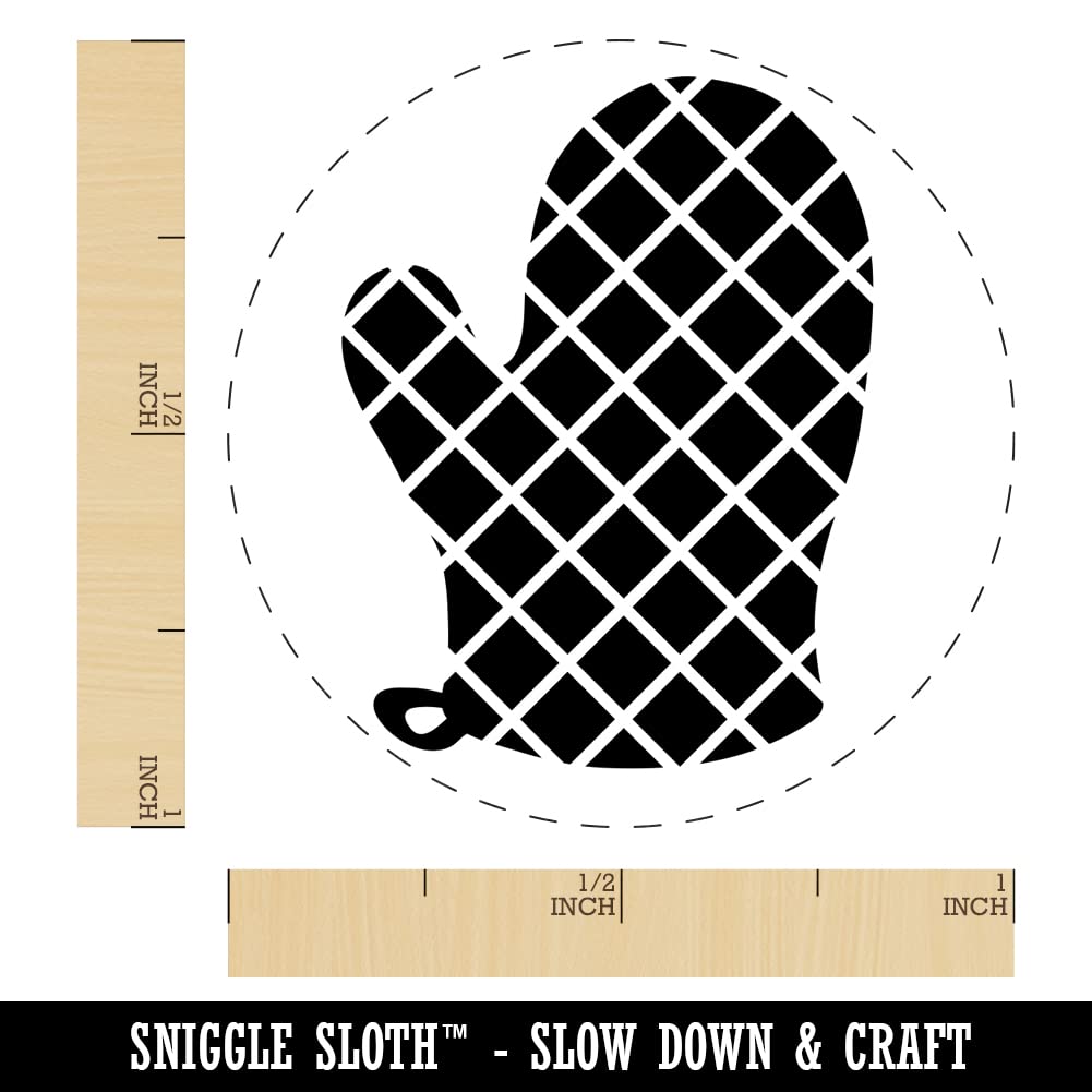 1 Inch Medium Oven Mitt Self-Inking Rubber Stamp for Crafting, Planners, Scrapbooking - Black Ink Stamper - Perfect for DIY Projects, Home Decor & Gift Wrapping