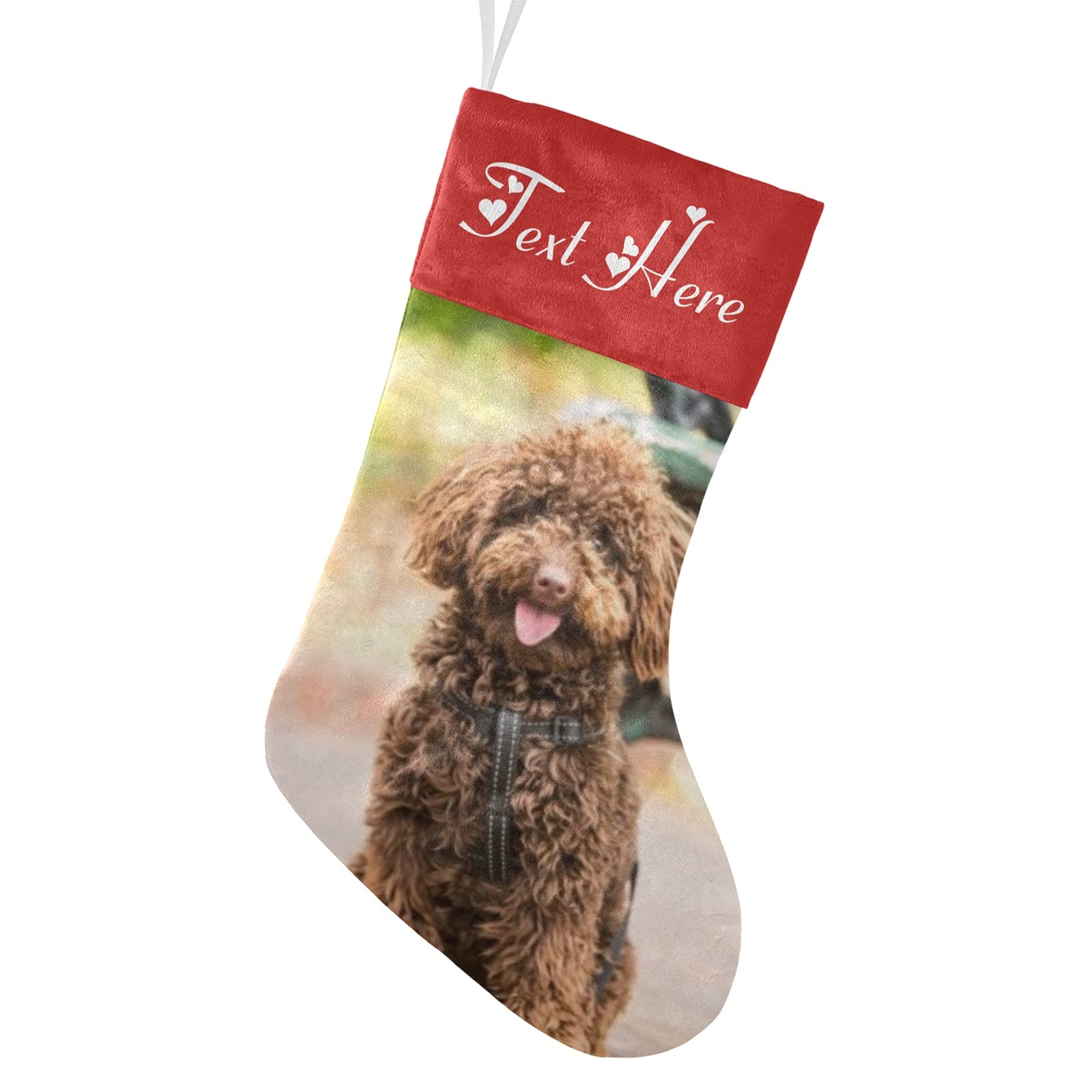 Custom Personalized Dog Christmas Stocking with Photo & Name - Perfect for Pet Lovers Holiday Decor & Gift Giving