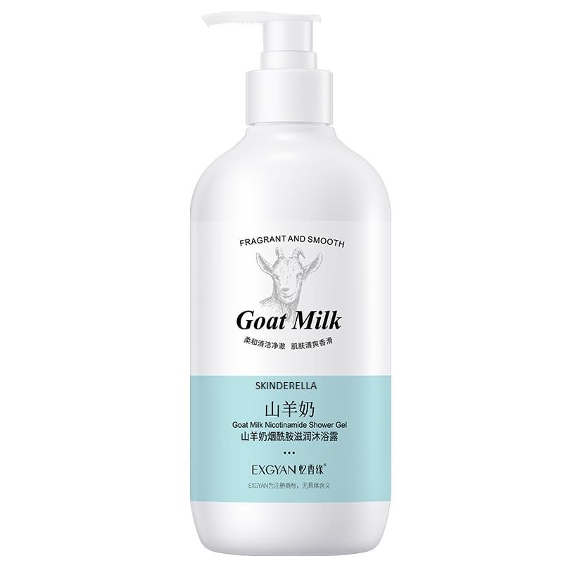 Skinderella Goat Milk Mousse Body Wash - Whitening & Moisturizing Shower Gel for Soft, Glowing Skin - 300ml (Pack of 1) | Perfect for Daily Hydration & Luxurious Bath Time