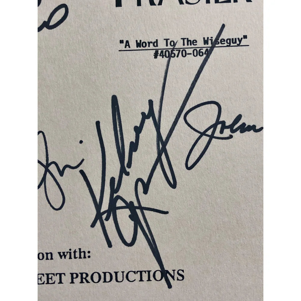 Frasier Cast Signed TV Show Script - Kelsey Grammer Autograph with JSA COA - Collectible Memorabilia for Fans & Home Theater Decor