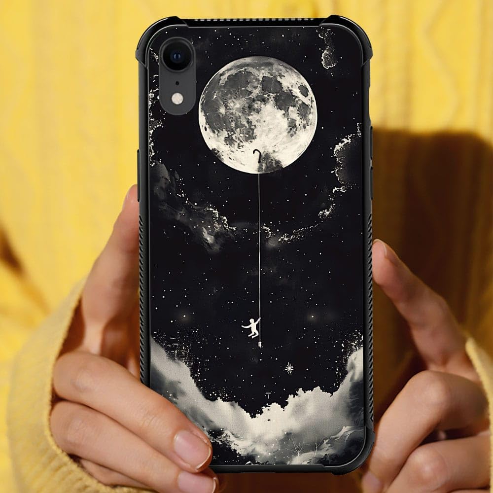 CARLOCA iPhone XR Case - Shockproof Protective Cover for Men & Boys | Climbing The Moon Design | Durable & Stylish Phone Case for Outdoor, Work & Daily Use