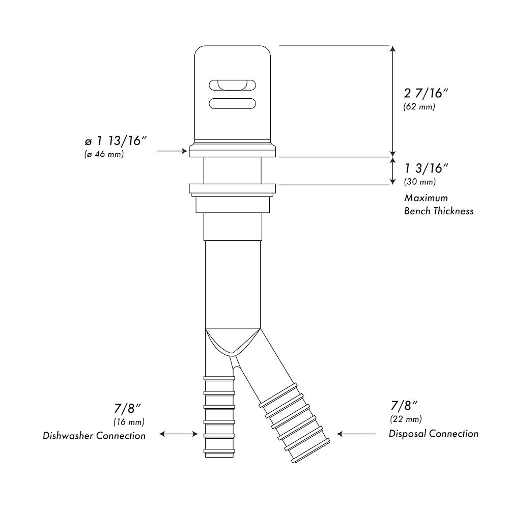 ZLINE Chrome Dishwasher Air Gap (AGM CH) - Prevent Backflow & Protect Your Kitchen Plumbing - Perfect for Modern Kitchens & Dishwasher Installations