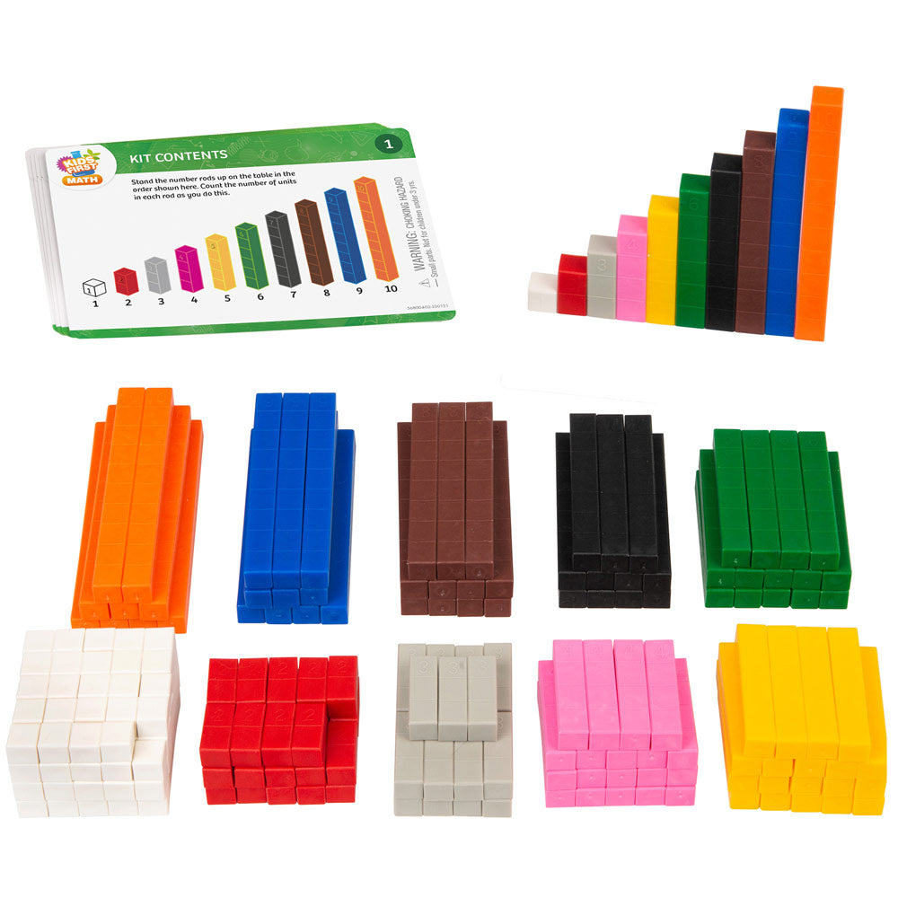 Educational Number Rods Math Kit for Kids with Activity Cards - Perfect for Homeschooling & Early Learning