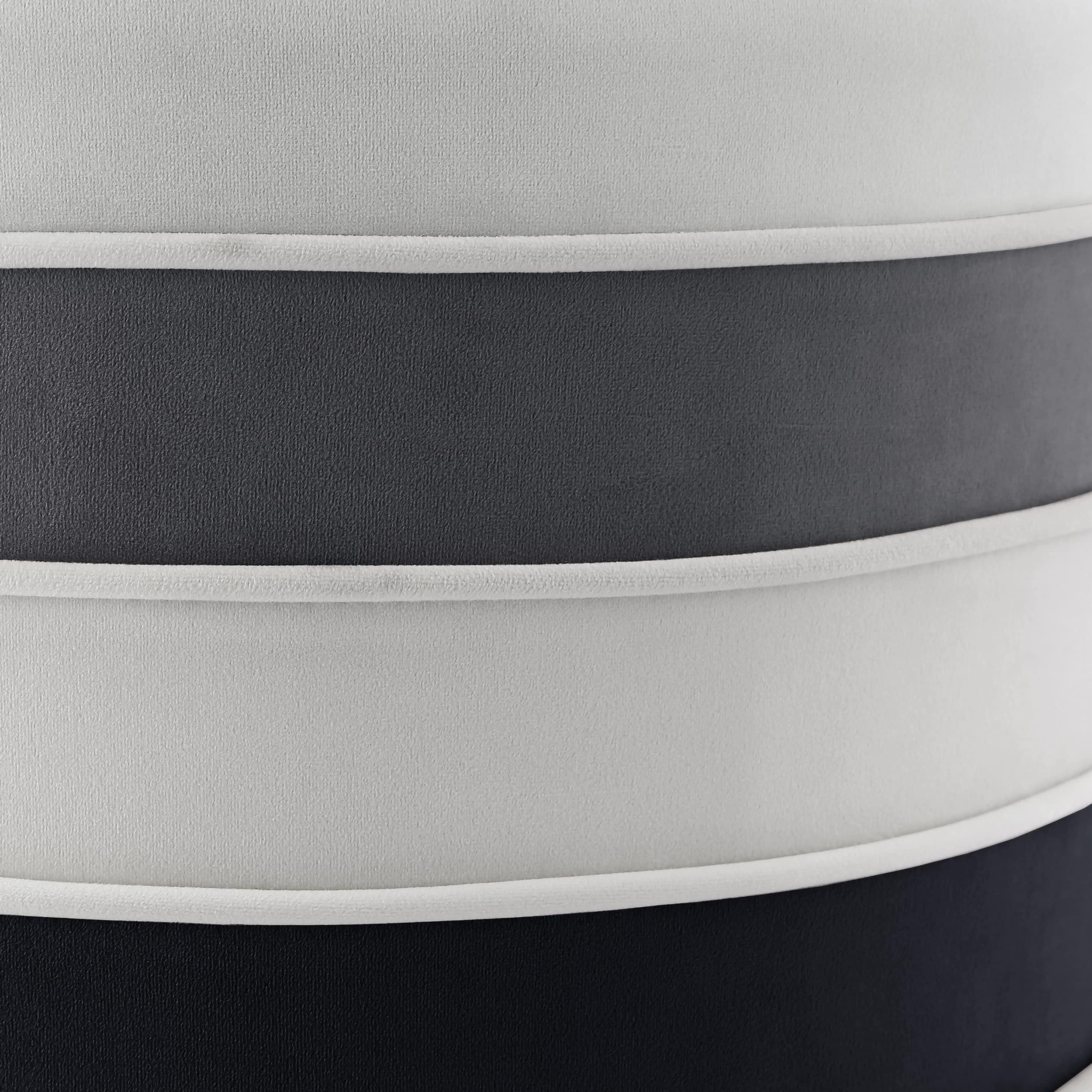 Nicole Miller Black Velvet Ottoman with Matte Metal Base - Cory Design Multi-Layered Storage Bench for Living Room, Bedroom & Entryway