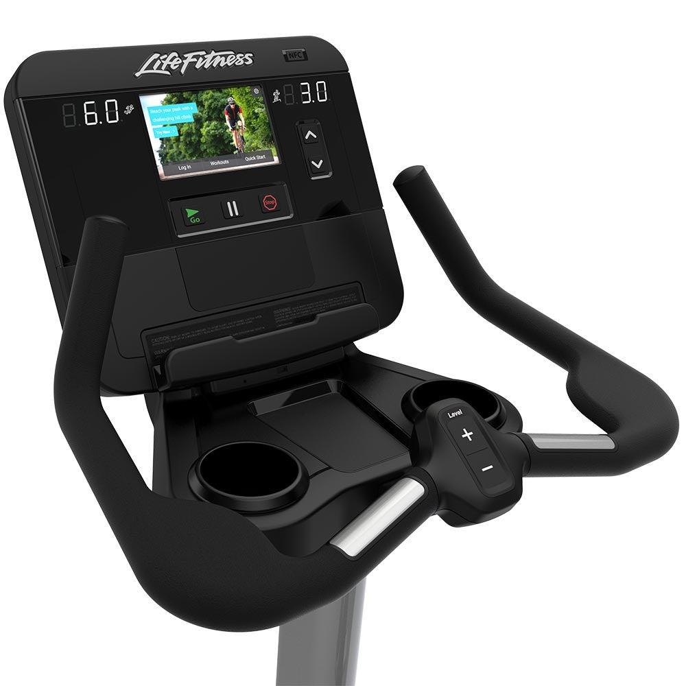 Life Fitness Club Series+ Plus Upright Exercise Bike for Home Gym - Cardio Workout Equipment for Indoor Cycling & Fitness Training