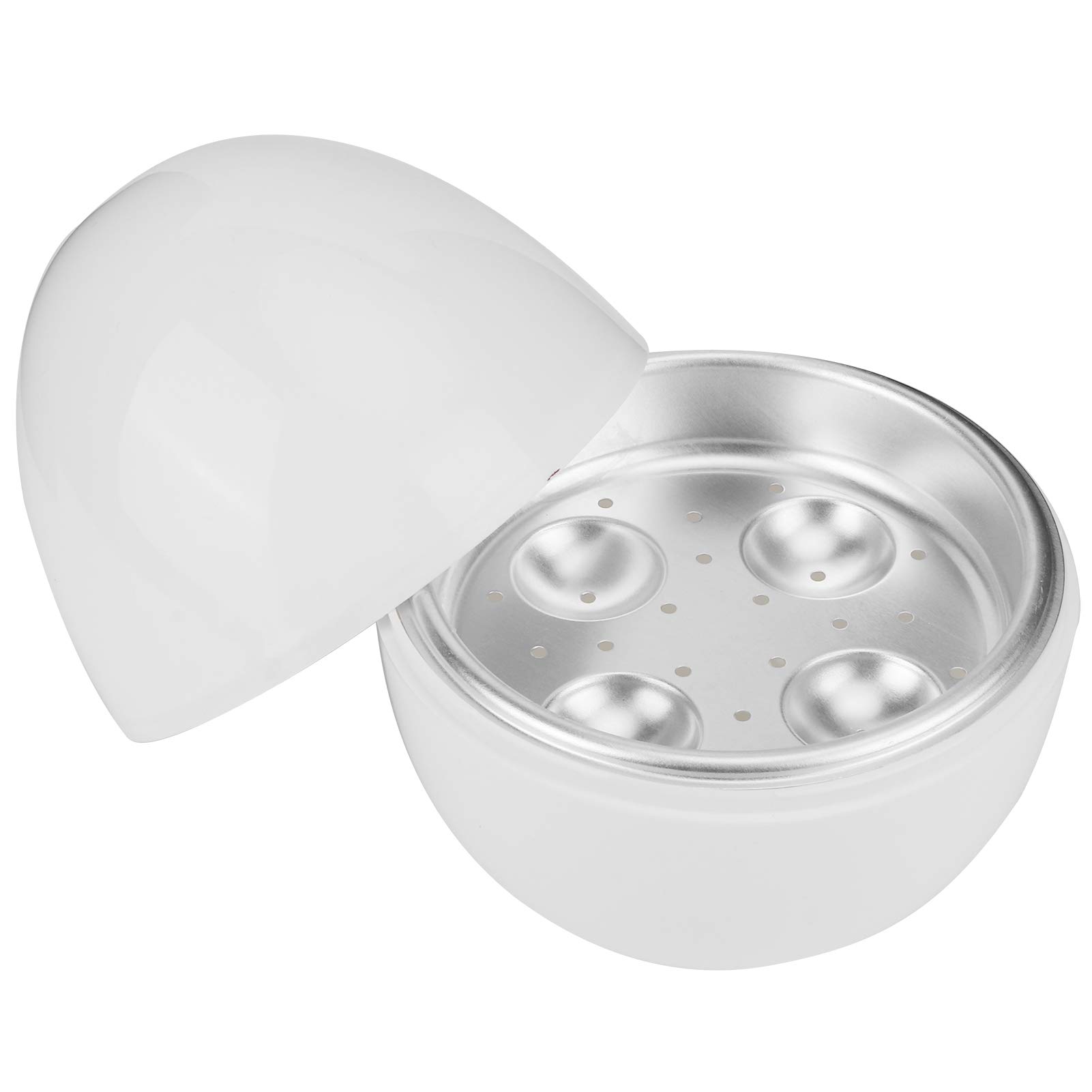 Microwave Egg Boiler - 4 Capacity Egg Cooker for Hard & Soft Boiled Eggs in Under 9 Minutes | BPA-Free White Egg Maker for Breakfast, Meal Prep & Keto Diet