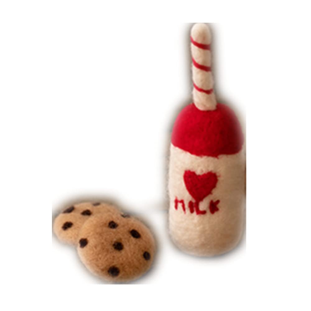 Handmade Wool Milk Cookie Photography Props for Newborn Babies - 2PCS Set | Cute Mini Baby Photo Shoot Accessories for Newborn Photography & First Birthday Decor
