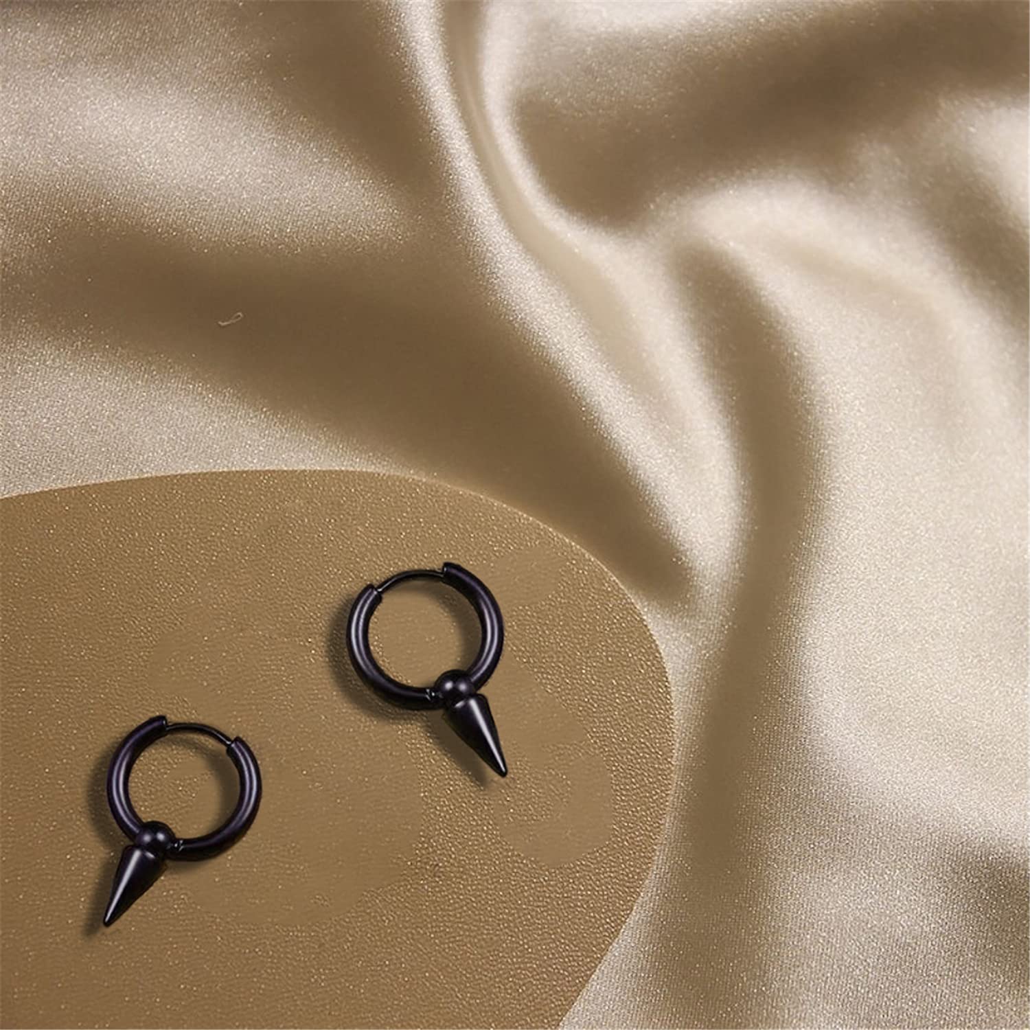 Personalized Punk Spike Dangle Drop Hoop Earrings for Women & Men - Stainless Steel Cartilage, Tragus & Helix Cuff Earrings - Geometric Wrap Hoops for Gothic, Rock & Alternative Fashion
