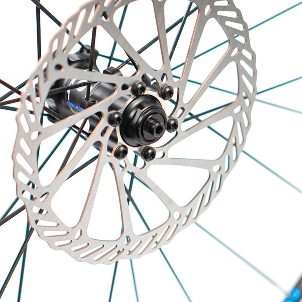 SEADEAR 180mm Bike Disc Brake Rotor with 6 Bolts - Silver Bicycle Brake Rotor for Road Bike, MTB, BMX & Mountain Bike | High-Performance Braking for Cycling & Commuting