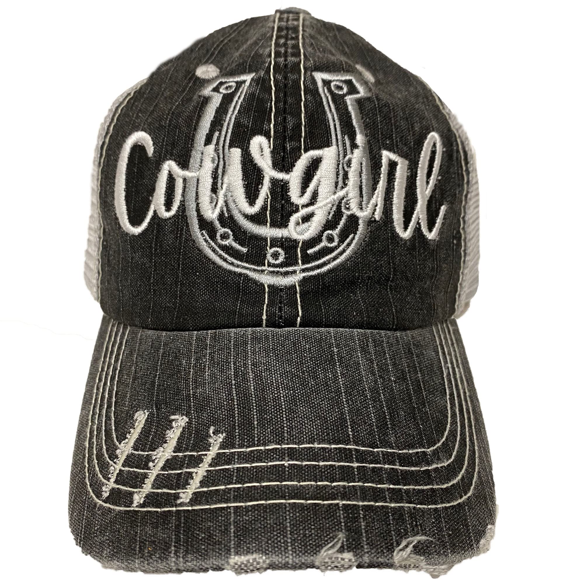 May & Gray Women's Distressed Cowgirl Baseball Cap - Vintage Western Style Hat for Outdoor, Rodeo, and Country Music Festivals