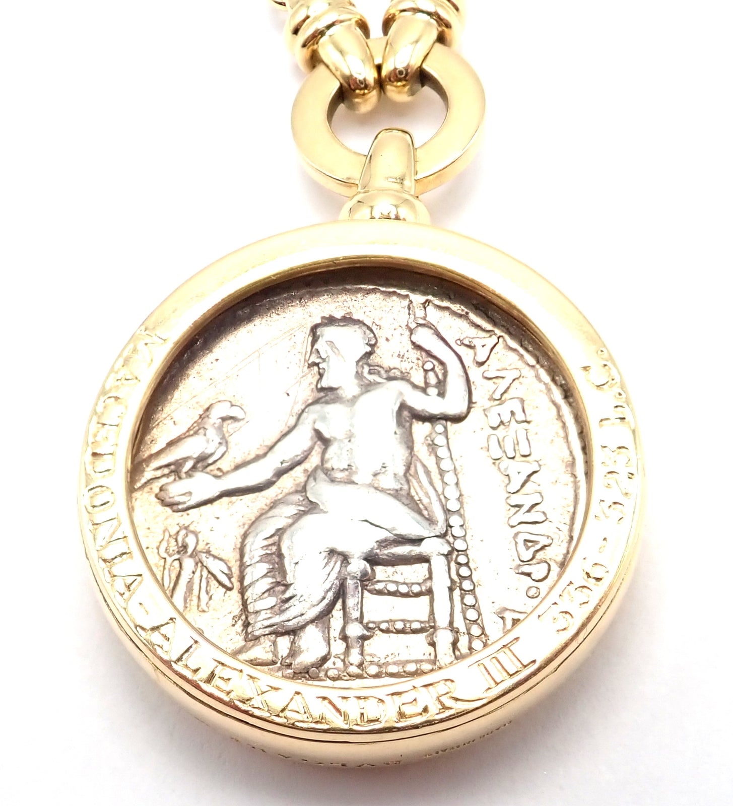 Authentic Bvlgari 18k Yellow Gold Antique Coin Monete 38