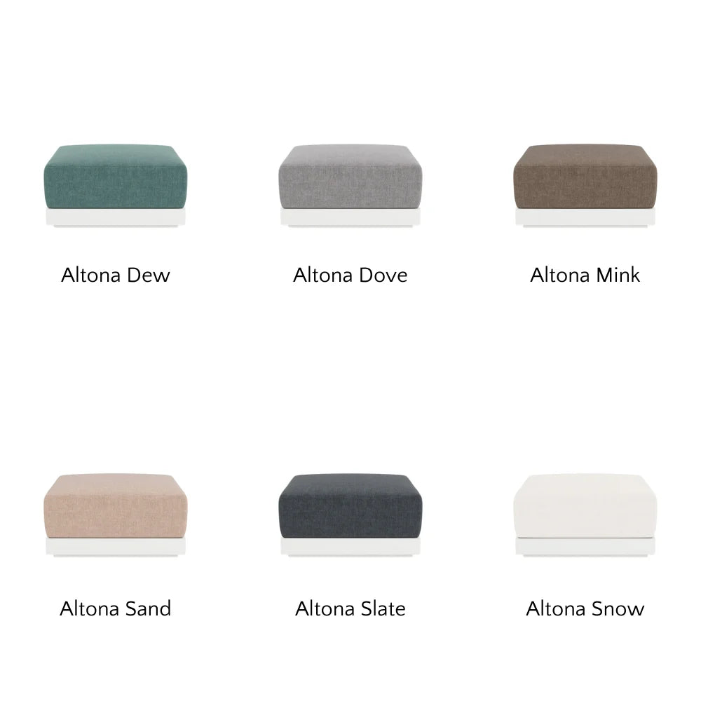 Antigua Outdoor Ottoman - Waterproof Patio Furniture, Weather-Resistant Garden Stool for Poolside, Deck, or Backyard Relaxation