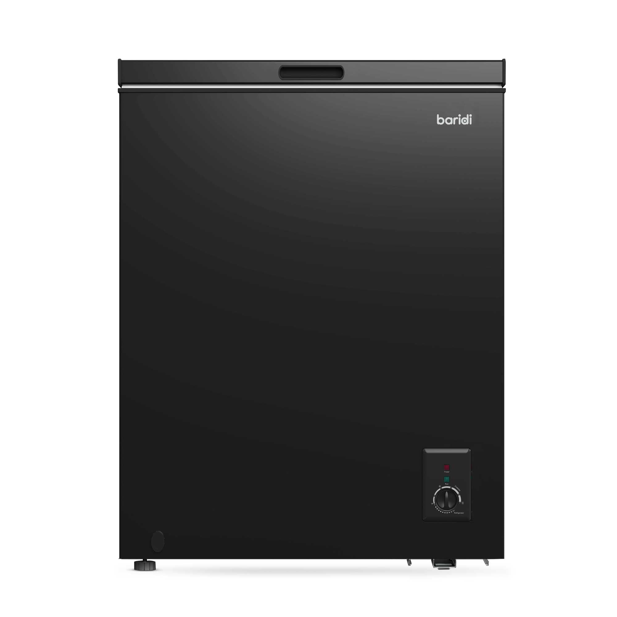 Baridi 142L Freestanding Chest Freezer for Home & Garage - Adjustable Thermostat, Energy Efficient, Black (DH152) - Perfect for Extra Food Storage, Meal Prep & Bulk Buying