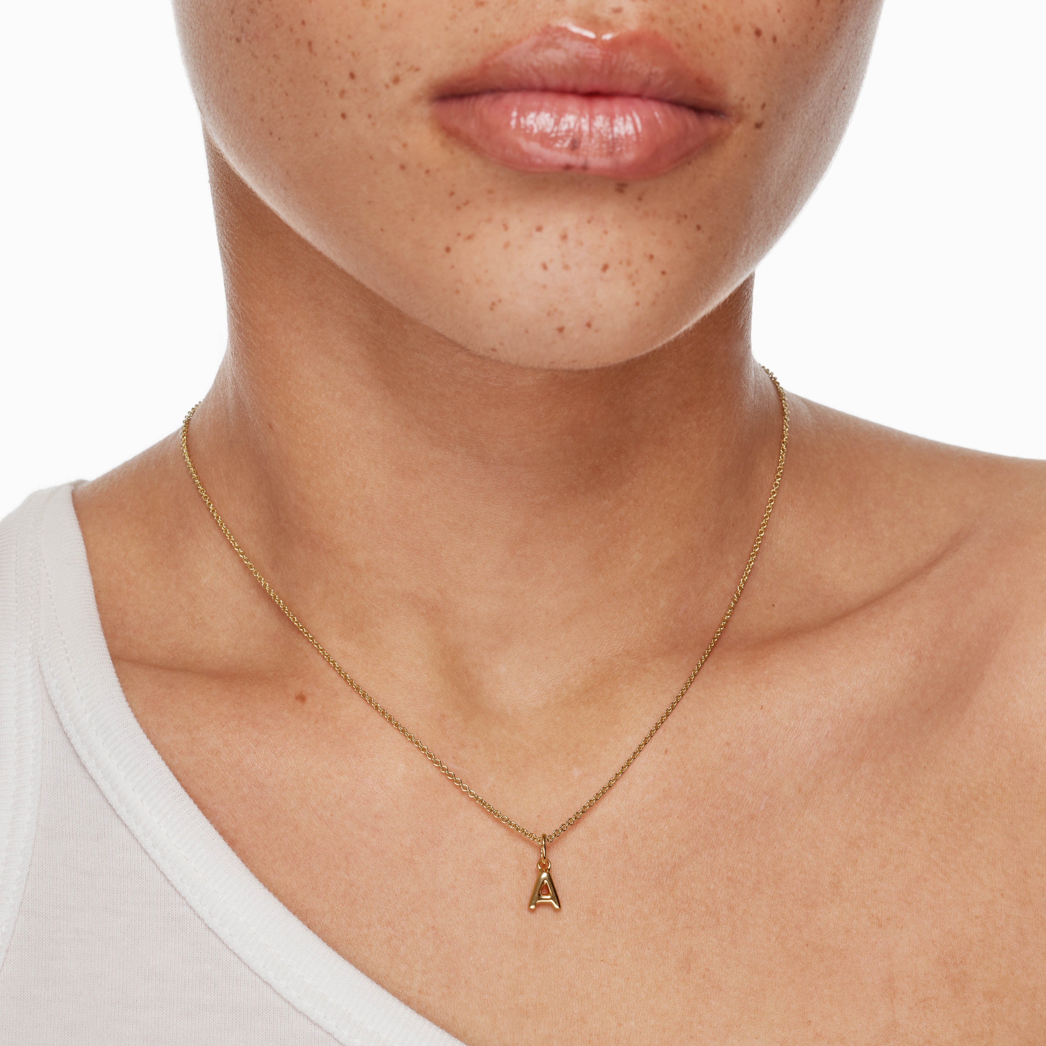 Gold Bubble Letter Necklace - Personalized Initial Pendant for Women - Perfect for Gifts, Birthdays & Everyday Wear