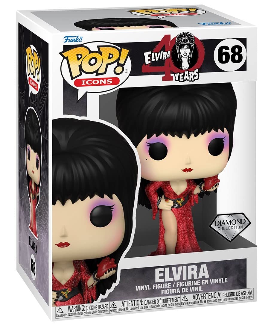 Funko Pop! Elvira Mistress of The Dark 40th Anniversary Vinyl Figure - Collectible with Pop Box Protector Case | Horror Movie Merchandise, Gift for Fans, Halloween Decor