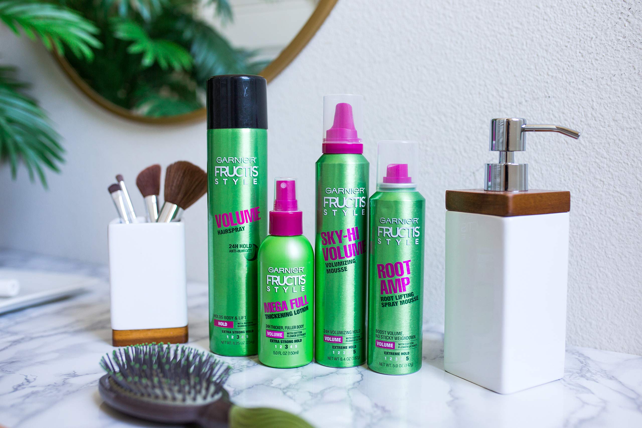 Garnier Fructis Style Mega Full Thickening Lotion for Voluminous Hair - 5.0 Oz, 3-Pack (Packaging May Vary) | Hair Styling & Volume Boost for Fine or Thin Hair - Daily Use at Home or Salon