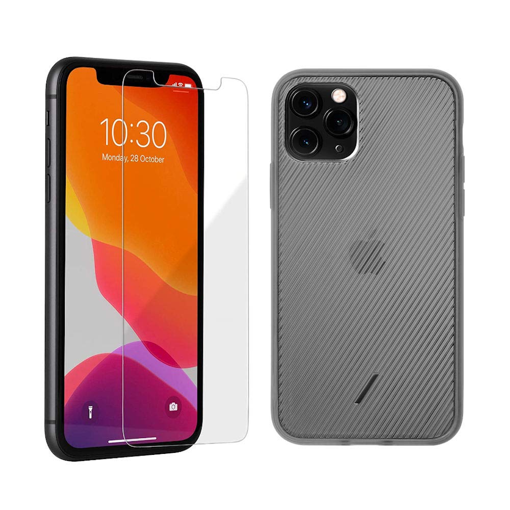 Native Union Bundle: Shield Screen Protector & Clic View Case for iPhone 11 Pro/Xs/X - Smoke | Premium Protection for Work, Travel & Everyday Use