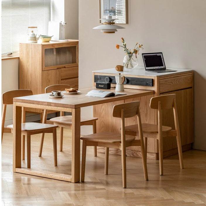 Solid Oak Wood Kitchen Island with Extendable Table and Retractable Cutting Board - Perfect for Small Kitchens, Dining, and Food Prep