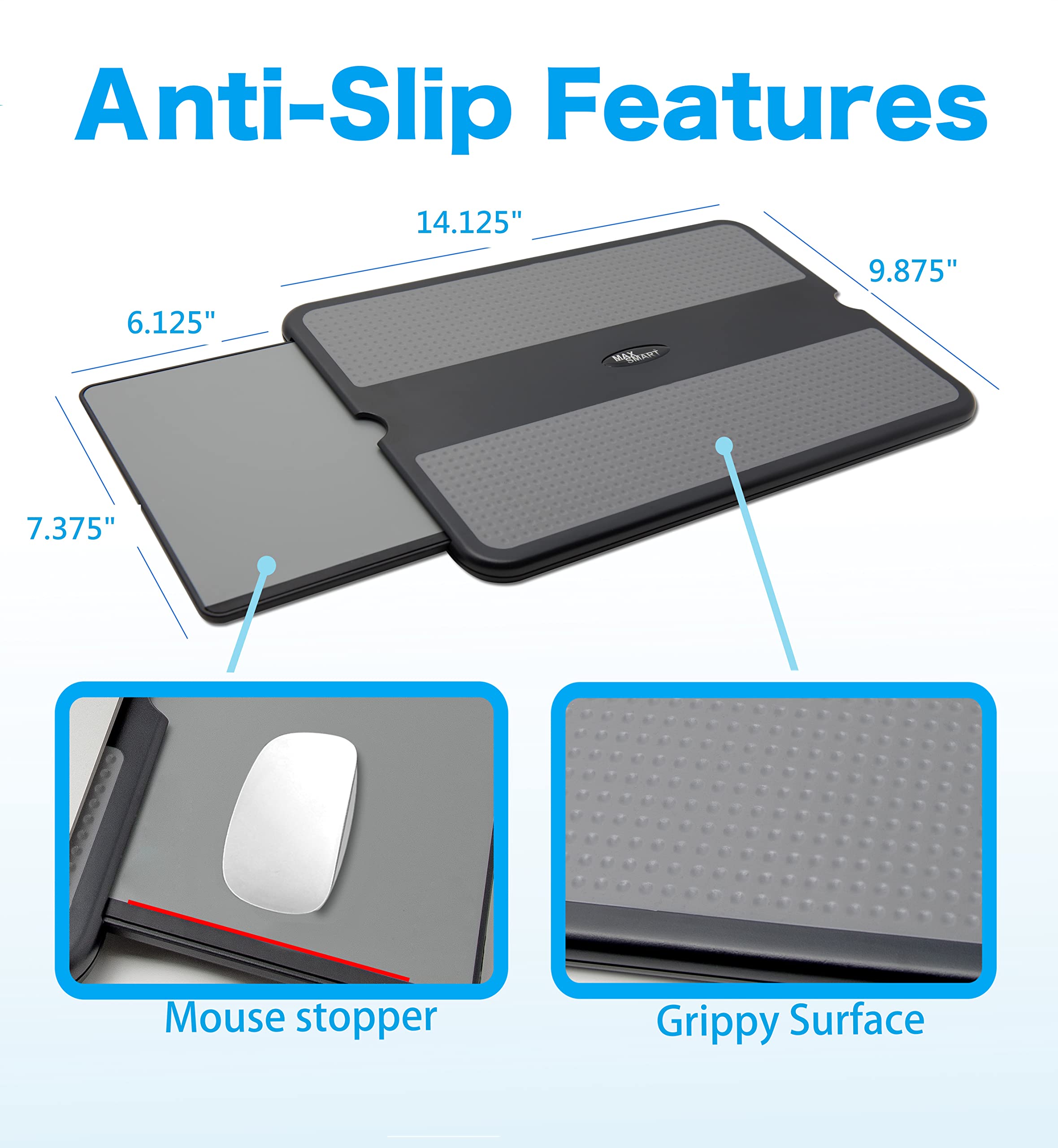 Ergonomic Clip-On Mouse Pad & Laptop Stand with Detachable Wrist Support - Perfect for Office, Home & Travel Use