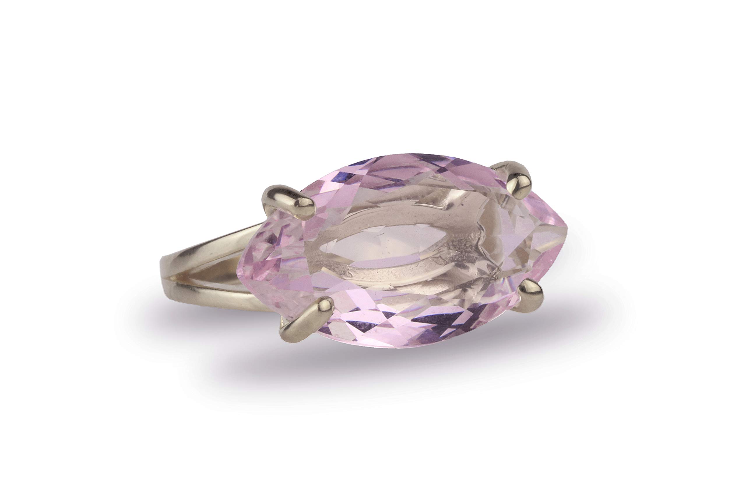 925 Silver Marquise Rose Quartz Ring for Women - Natural Crystal Jewelry, Elegant Stone Ring - Perfect for Everyday Wear, Gifts & Special Occasions - All Sizes Available