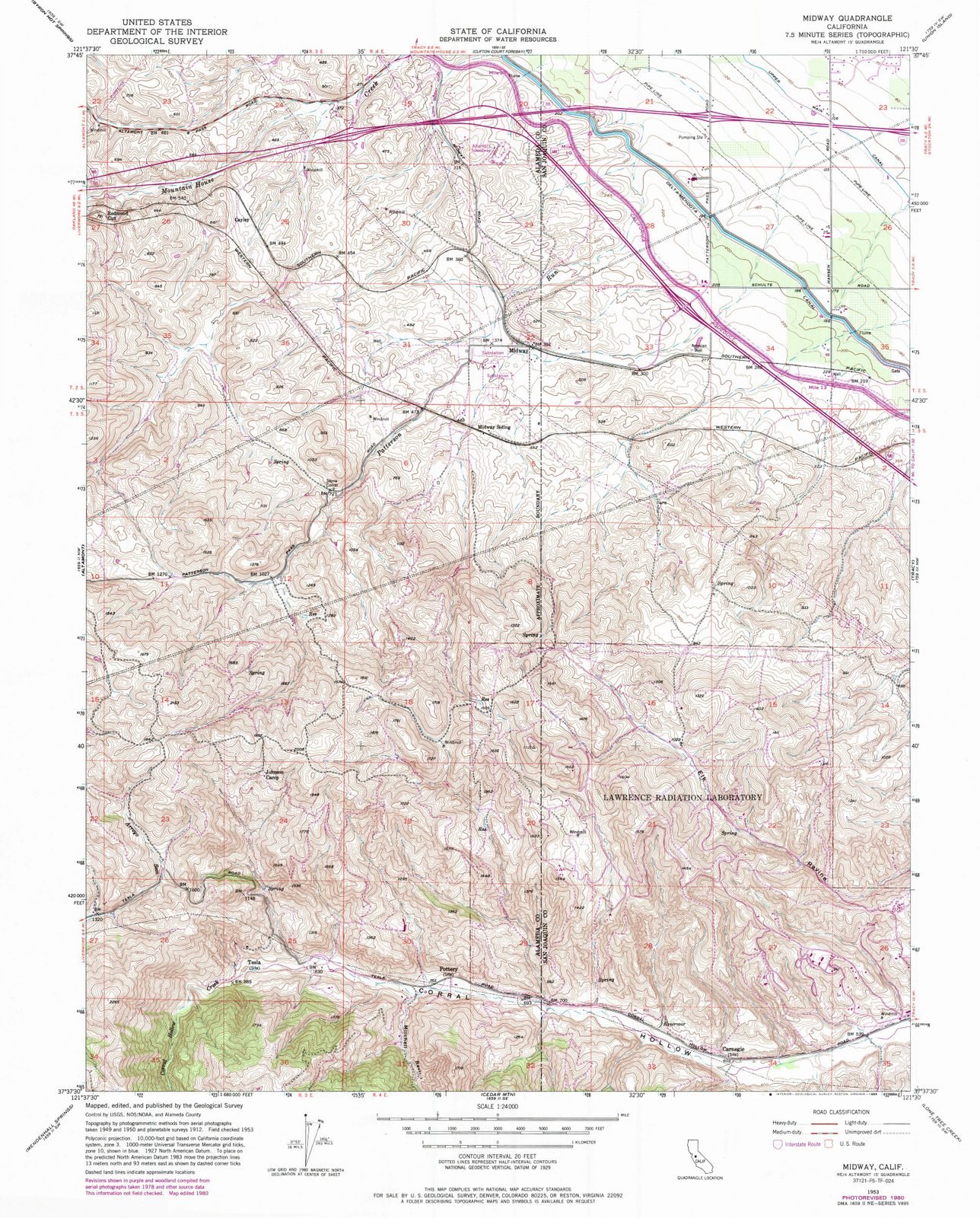 1953 Midway, CA - Vintage USGS Historical Topographic Wall Map - 35in x 44in Large California Map Poster - Perfect for Home Decor, Office Wall Art & Geography Enthusiasts