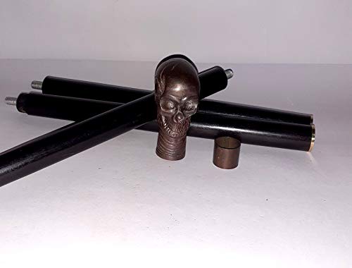Vintage Brass Victorian Walking Stick with Skull Handle - Elegant Cane for Men & Women - Perfect for Costume, Cosplay, Steampunk & Gothic Fashion Accessories