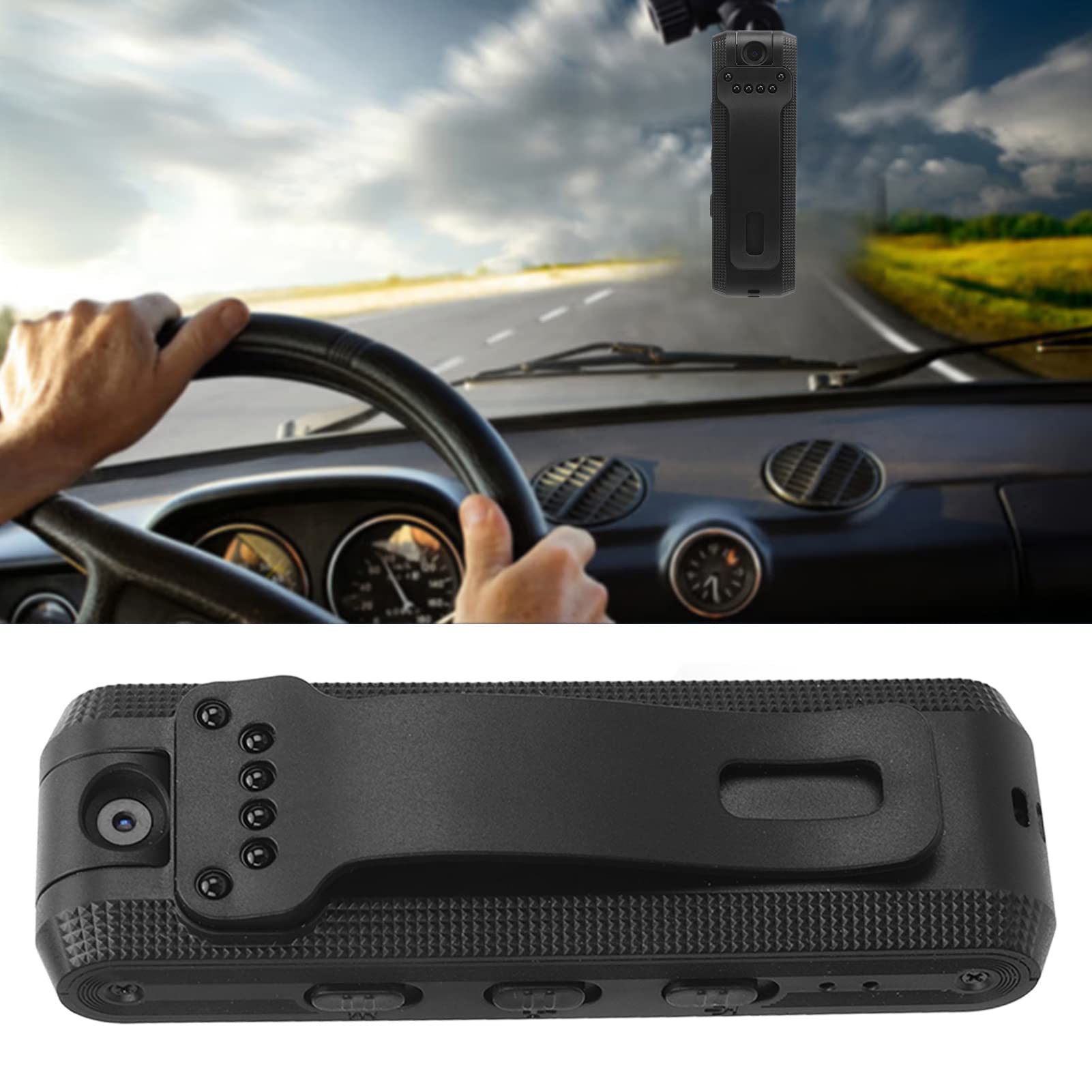 Pissente 1080P HD Wearable Body Camera with Clip - 64GB Memory, 180° Rotatable Lens, Waterproof Action Camera for Outdoor Security, Police, Cycling & Sports Recording