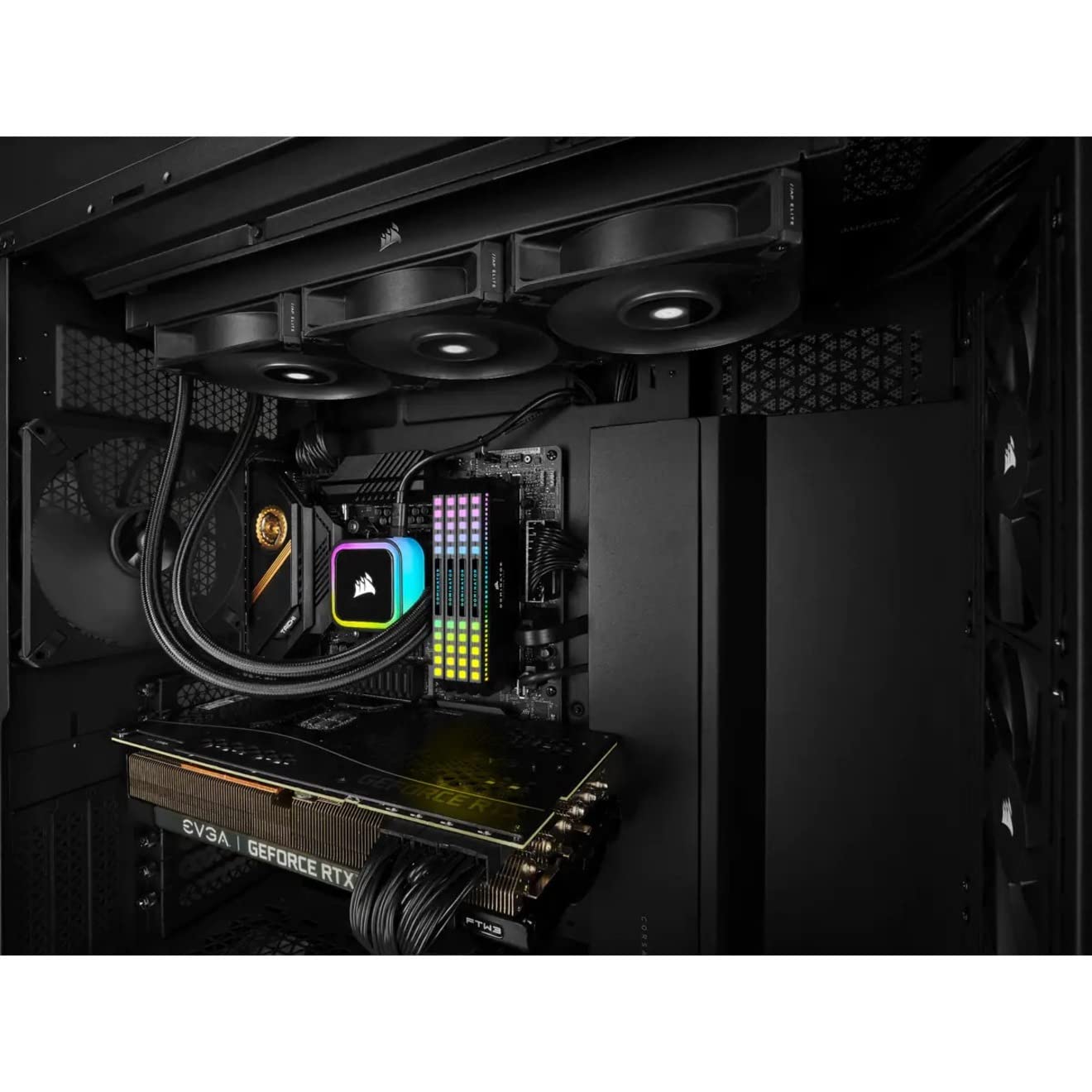 Corsair iCUE H100i RGB Elite Liquid CPU Cooler - 240mm Radiator, 120mm AF Elite Fans, 16 RGB LEDs, iCUE Software Control - Compatible with Intel LGA 1700/1200/115X/2066 & AMD AM4 Sockets - High Performance Cooling for Gaming PCs & Workstations