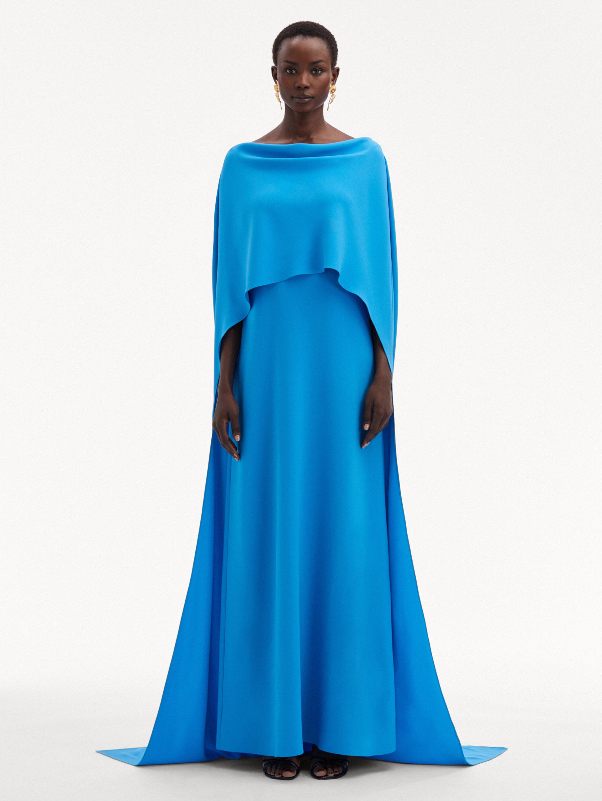 Elegant Cowl Back Silk Georgette Caftan Dress for Women - Boho Chic Beach Cover Up & Evening Gown - Perfect for Vacations, Weddings, and Special Occasions