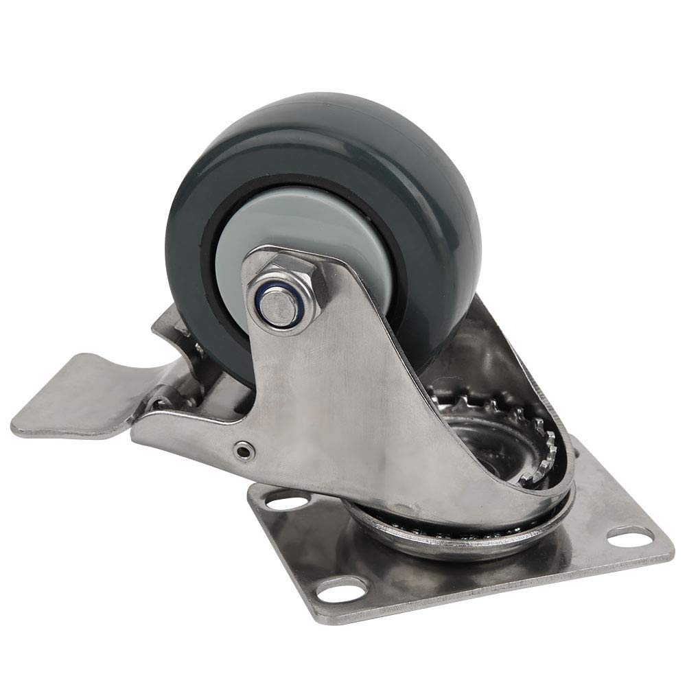 4in Brake Caster Wheels - Non-Slip Universal Swivel Wheels for Pallet Trucks, Logistics Carts & Small Trolleys | Heavy Duty Industrial & Warehouse Use