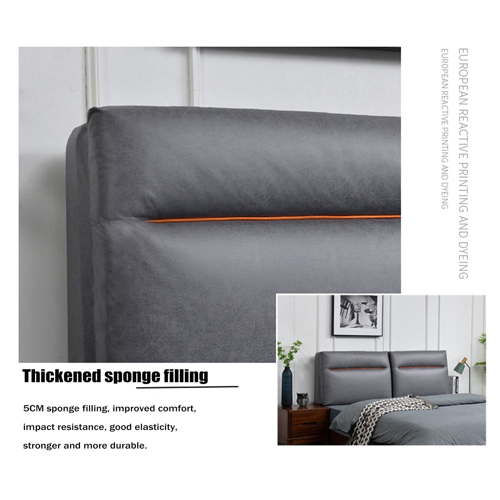 **King Size Upholstered Headboard Pillow - Bed Rest Wedge Cushion with Removable Cover for Lumbar Support, Day Beds & Bunk Beds | Customizable & Comfortable for Reading, Relaxing & Watching TV**