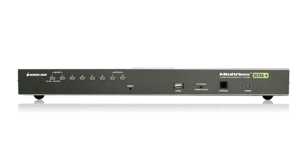 IOGEAR GCS1808 8-Port USB PS/2 KVM Switch for Multiple Computers - Ideal for Office, Data Center & Home Workstation Setup