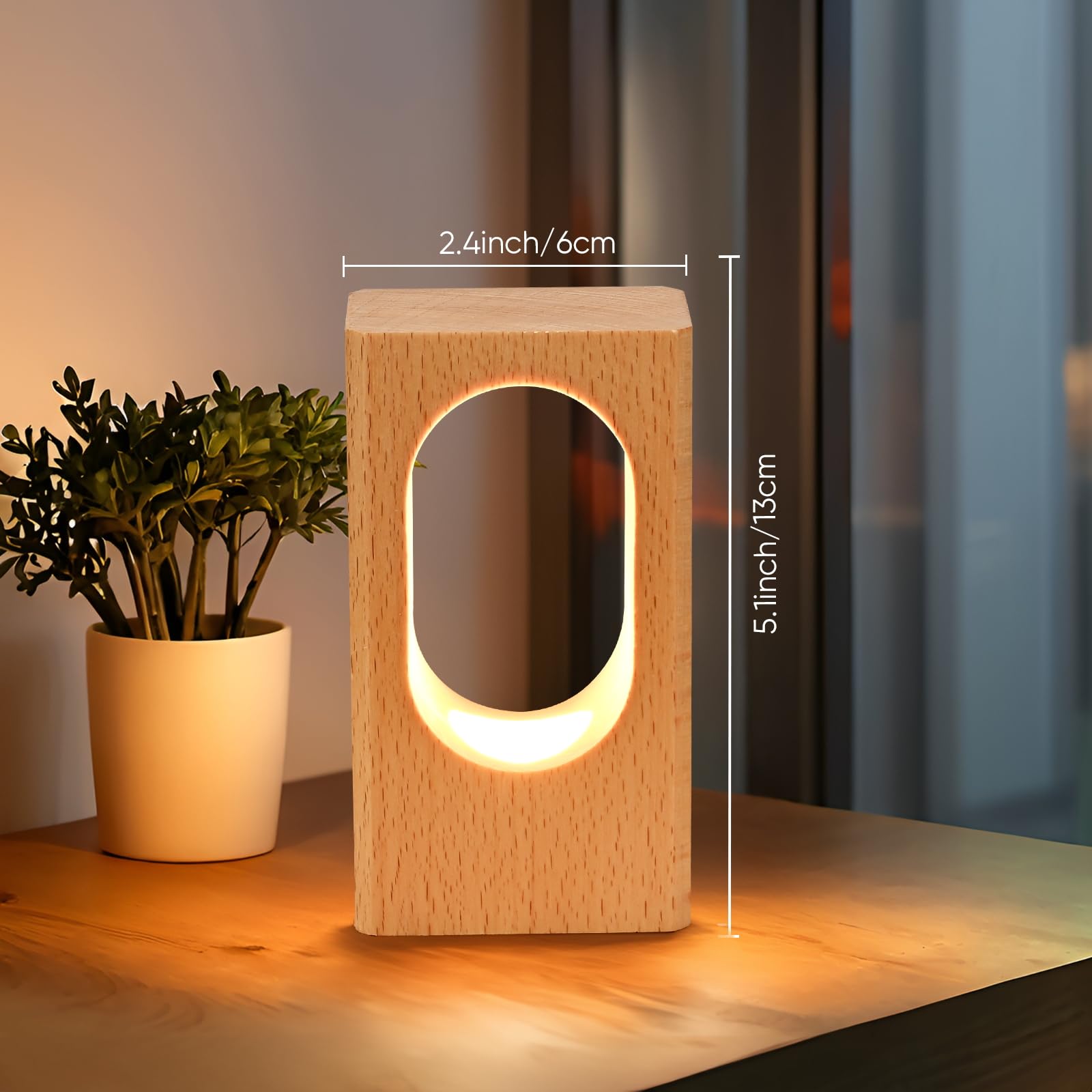 Dimmable LED Wood Desk Lamp - Adjustable Bedside Night Light for Bedroom, Creative Home Decor Table Lamp with Warm Lighting, Unique Housewarming Gift for Office, Study, Reading & Relaxation