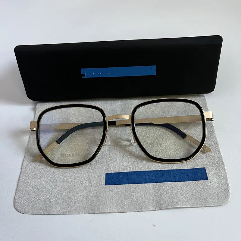 Aimee Unisex Full Rim Square Screwless Titanium Acetate Eyeglasses 9758 - Lightweight Durable Glasses for Work, Reading & Everyday Use