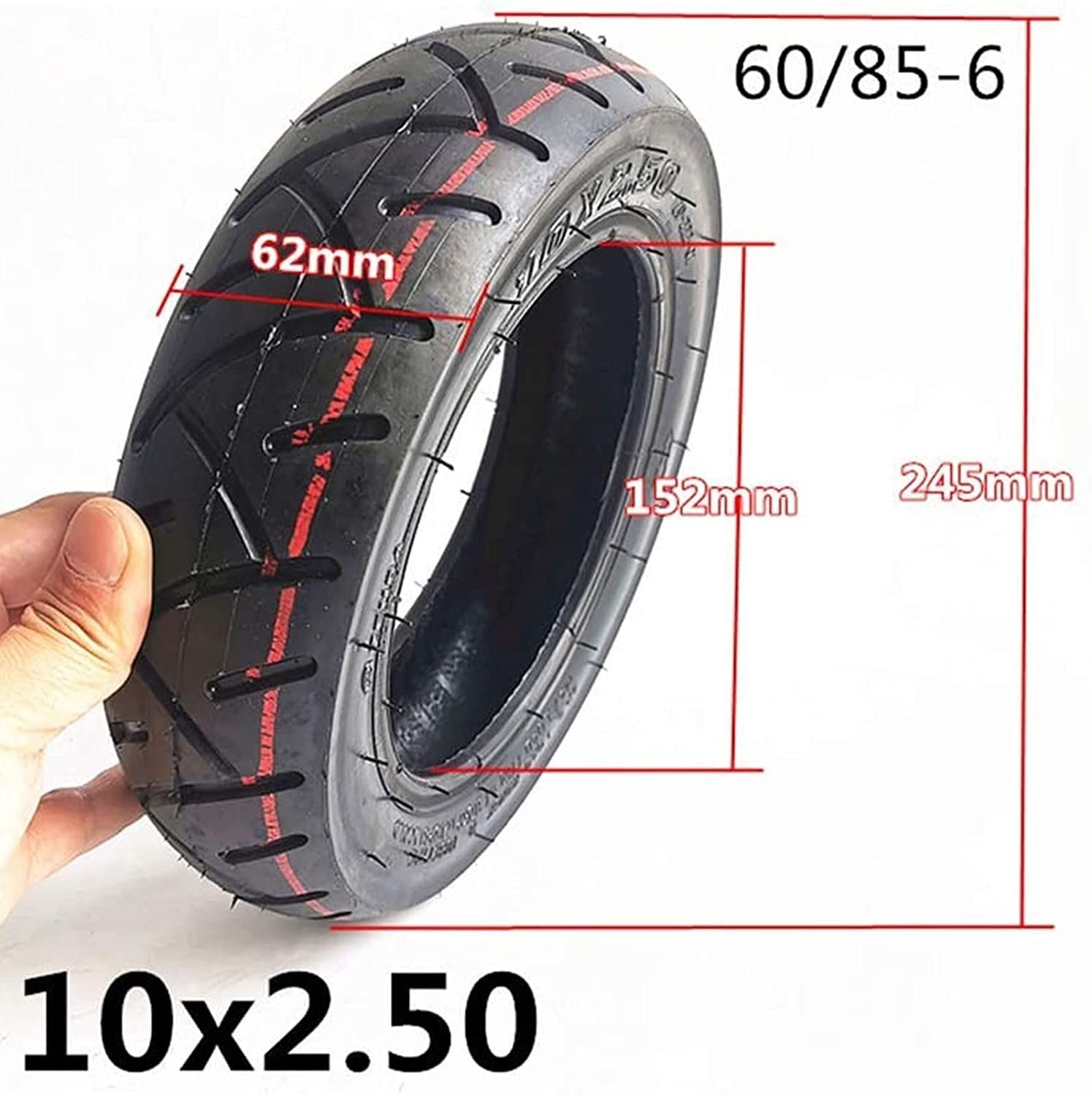 10x2.50 Electric Scooter Tires - Anti-Skid Wear-Resistant Inner/Outer Tires for E-Scooters & Balance Bikes | 10x2.70-6.5 Explosion-Proof Vacuum Tires Replacement | Perfect for Commuting, Urban Travel & Last-Mile Transportation