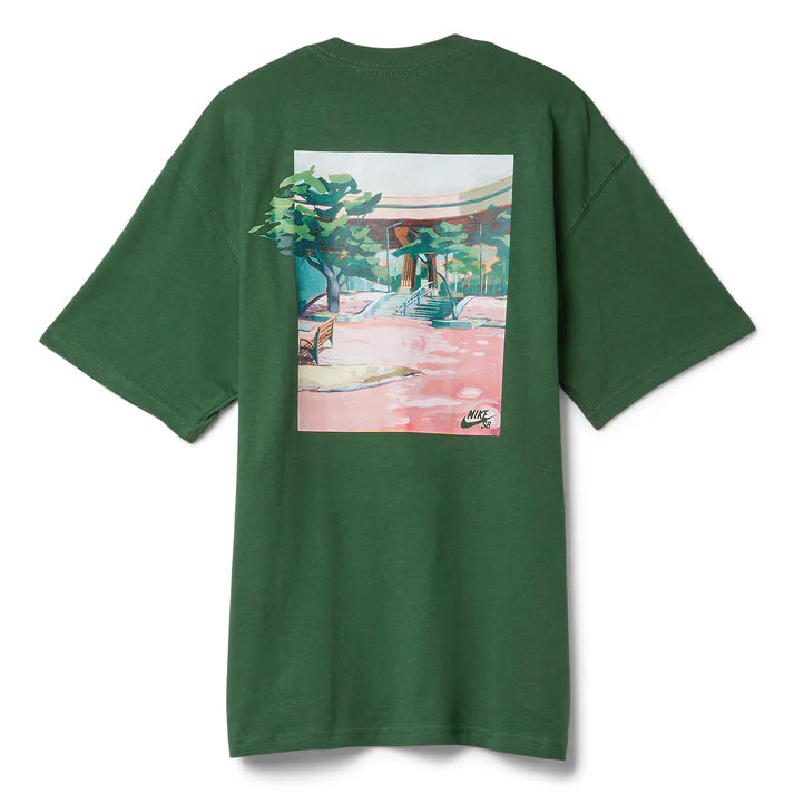 Nike SB M90 Brooklyn Banks T-Shirt for Men - Green Cotton Streetwear Tee - Perfect for Skateboarding, Casual Wear & Urban Fashion