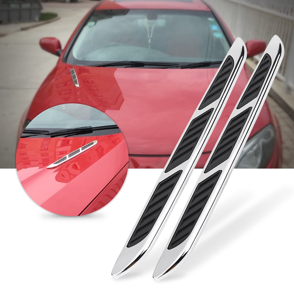 Car Hood Side Vents - 2pcs Shark Gill Airflow Vent Covers for Enhanced Engine Cooling & Stylish Exterior Decoration | Perfect for Sports Cars & Performance Vehicles