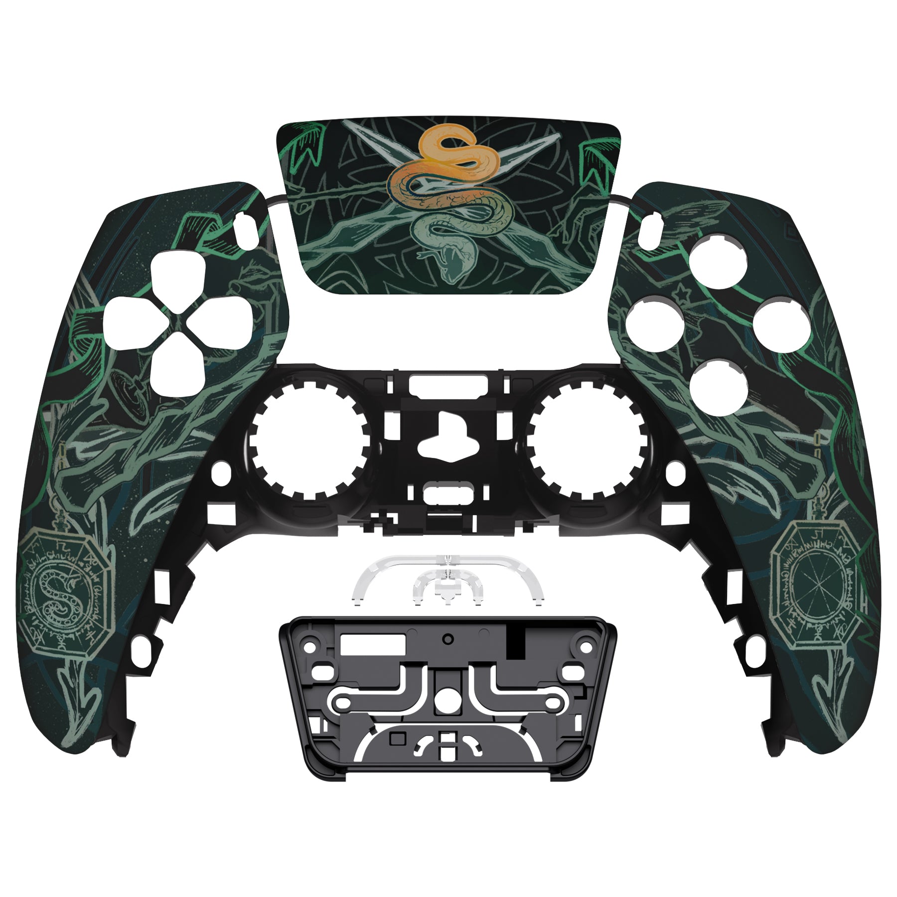 eXtremeRate Serpent Totem Touchpad Front Housing Shell for PS5 Controller BDM-010/020/030/040/050 - DIY Replacement Shell & Custom Touch Pad Cover (ZPFT1085G3) - Perfect for Gaming, Customization & Controller Protection