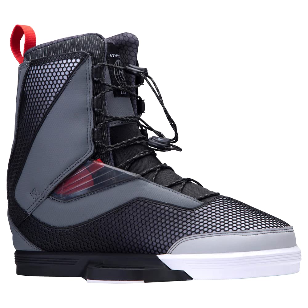 Hyperlite Capitol Men's Wakeboard Bindings - Black/Grey Size 9 | Adjustable Wakeboard Boots for Water Sports & Boat Riding | Perfect for Wakeboarding, Cable Parks & Lake Adventures