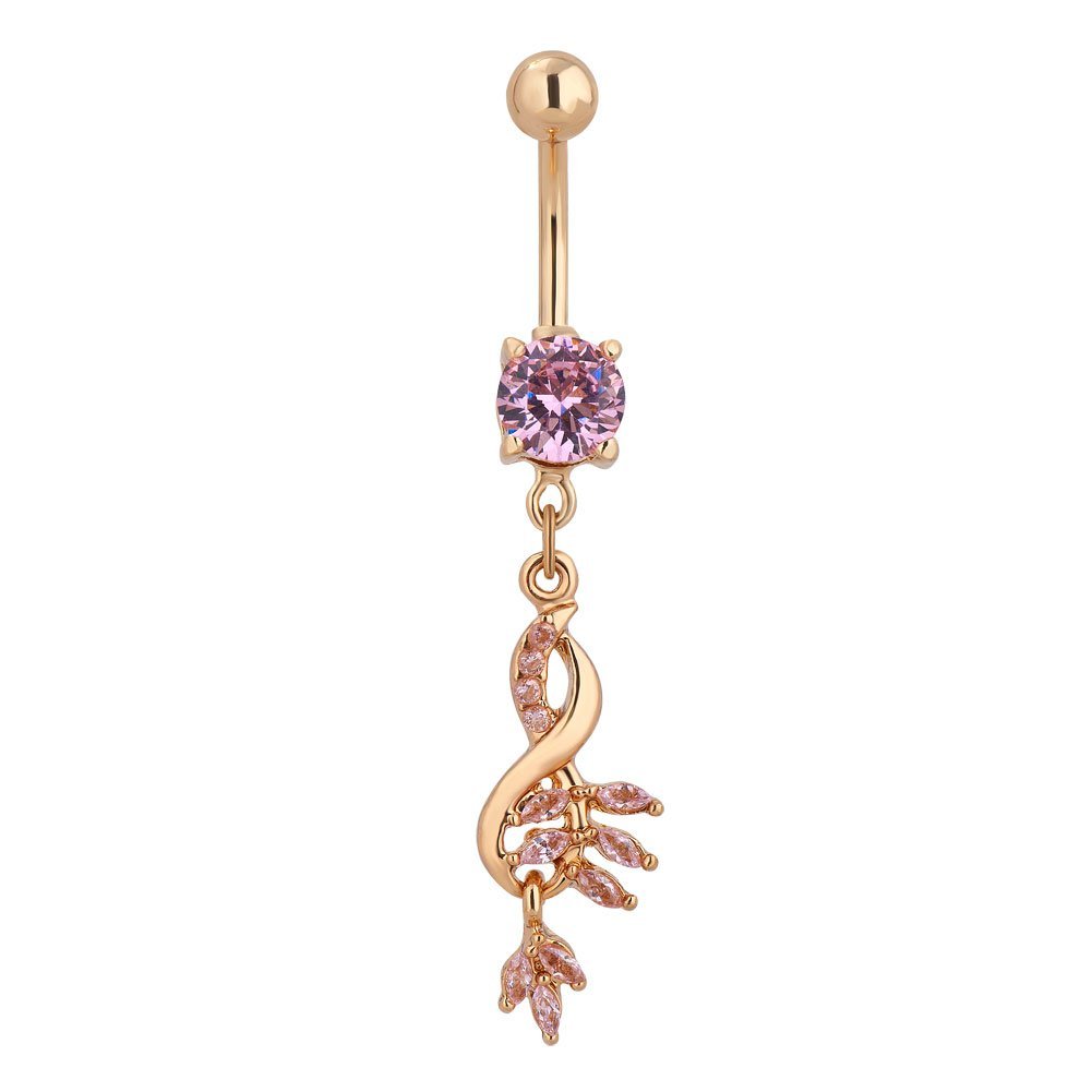 Sexy Crystal Flower Belly Button Rings - Stainless Steel Jewelry for Women, Perfect for Parties & Beach