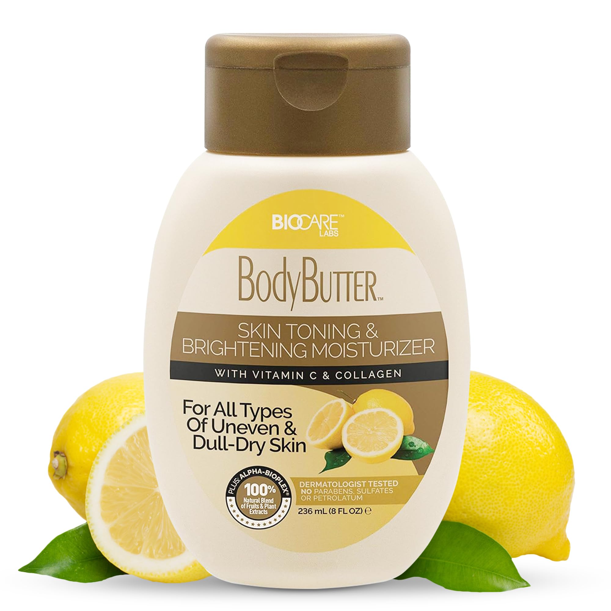 Biocare Labs Vitamin C & Collagen Moisturizing Body Butter Cream - Deep Hydration for Dry Skin, Skin Renewal & Even Tone - Best for Daily Use, After Shower & Night Skincare Routine